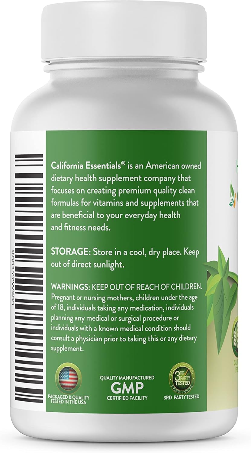 High Potency California Essentials Biotin 10000mcg for Healthy Skin, Hair & Nails - Non-GMO, Vegan (200 Tablets)