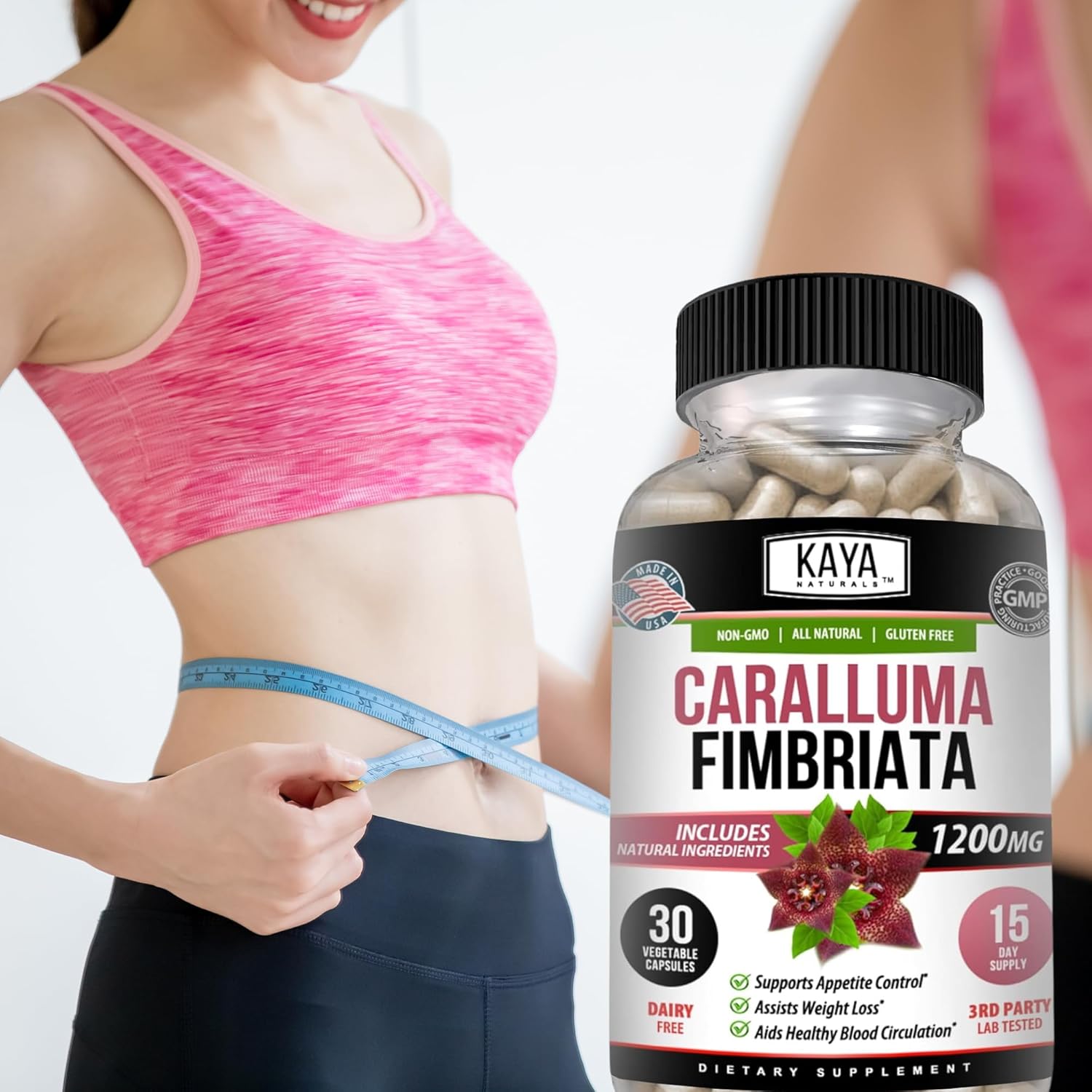 High Potency Caralluma Fimbriata 1200mg Supplement for Endurance Support - 30 Vegetarian Capsules by Kaya Naturals