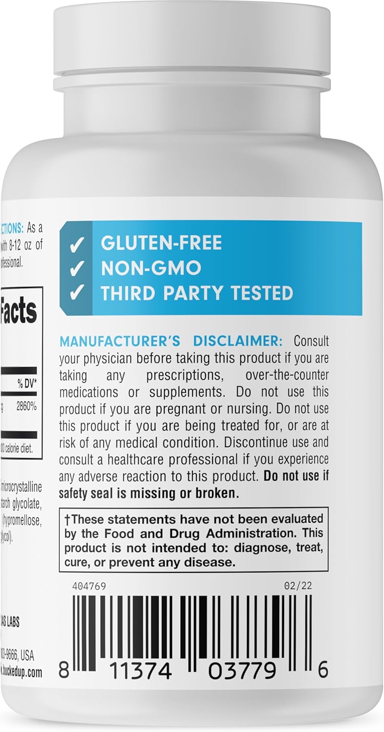 High Potency Chromium Picolinate 1000mcg Tablets - Bucked Up Essentials (180 Servings)