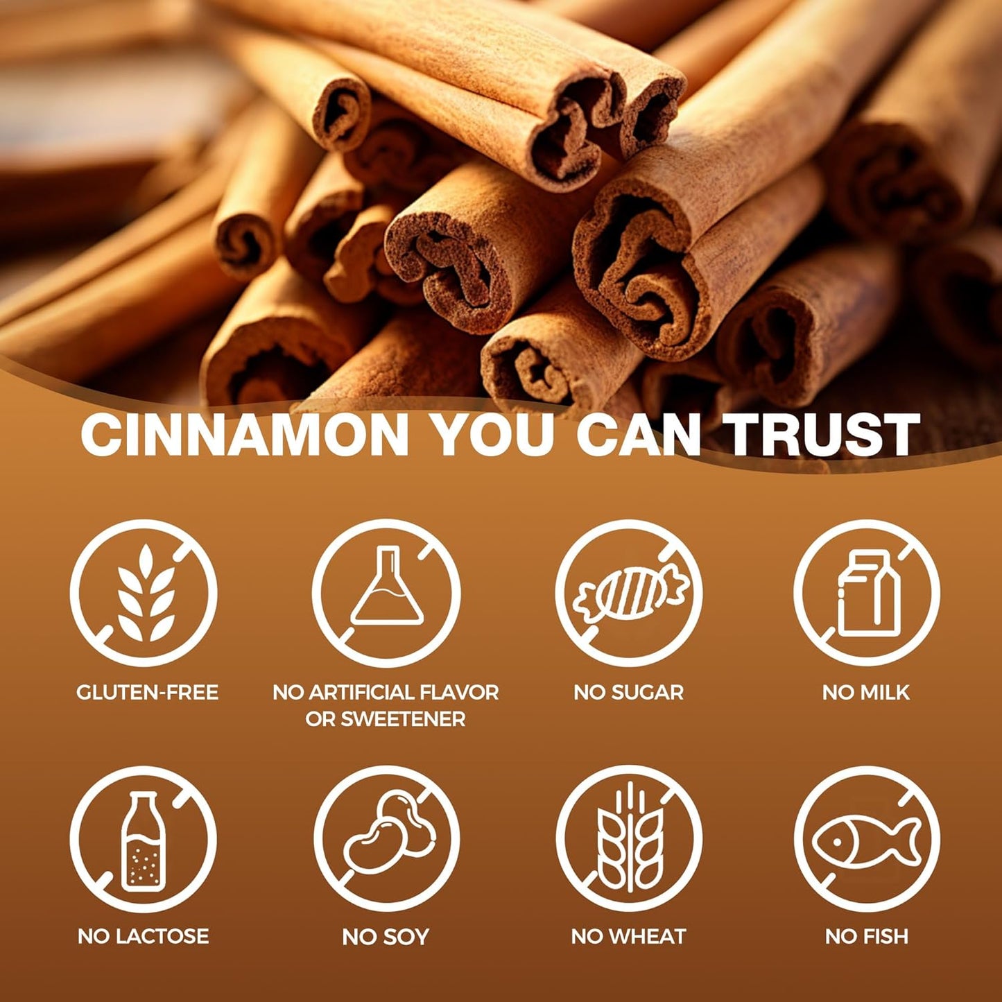 High-Potency Cinnamon Complex with Chromium Supplements, 1000 mg - 2 Month Supply - Antioxidant Protection & Healthy Metabolism - Gluten Free