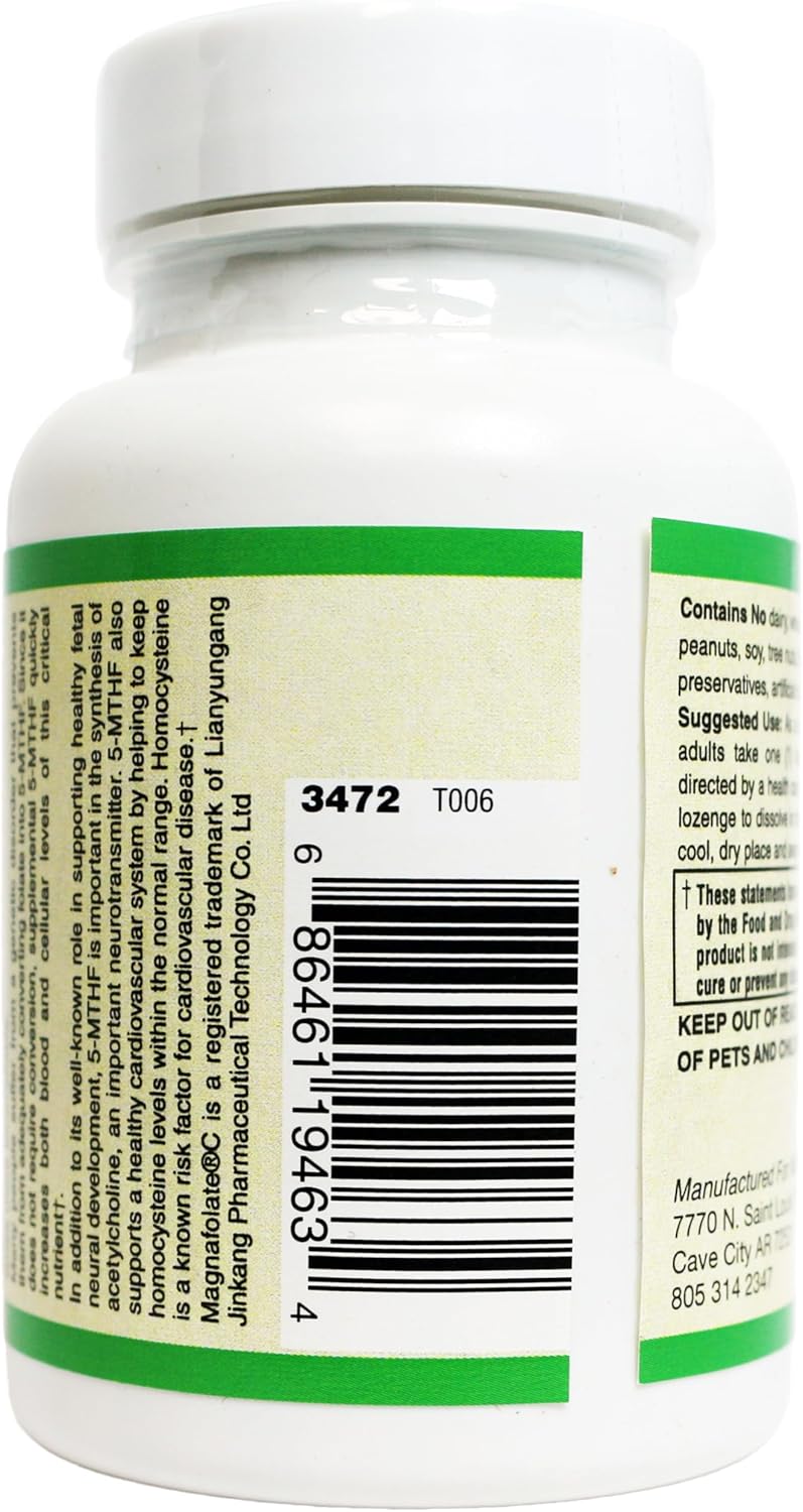 High Potency Coenzymated Methylfolate Lozenges with Magnafolate® - 1360 mcg DFE - AlchePharma