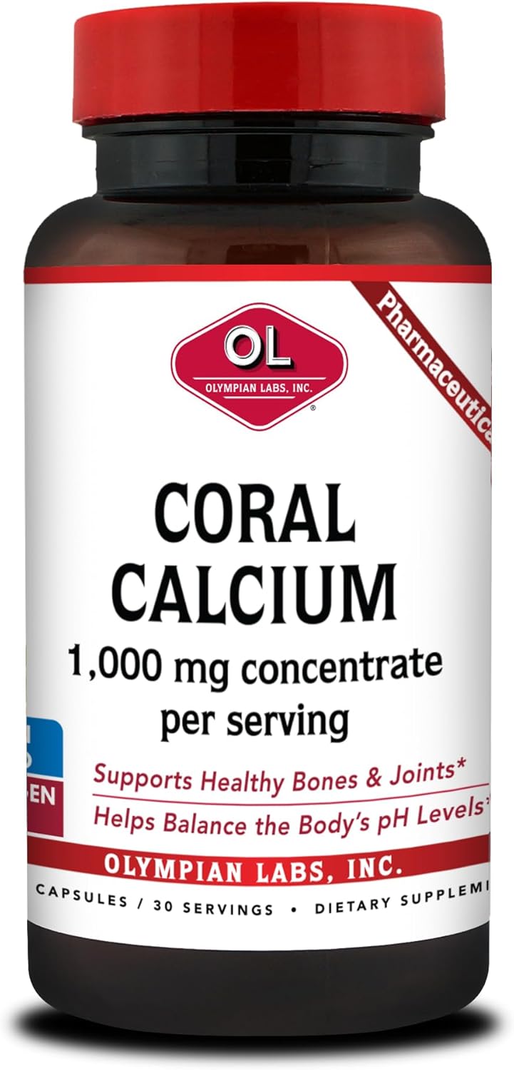 High Potency Coral Calcium 1000mg Capsules for Bone Health & pH Balance - 90 Capsules