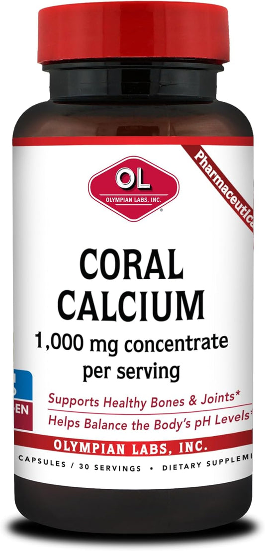 High Potency Coral Calcium 1000mg Capsules for Bone Health & pH Balance - 90 Capsules