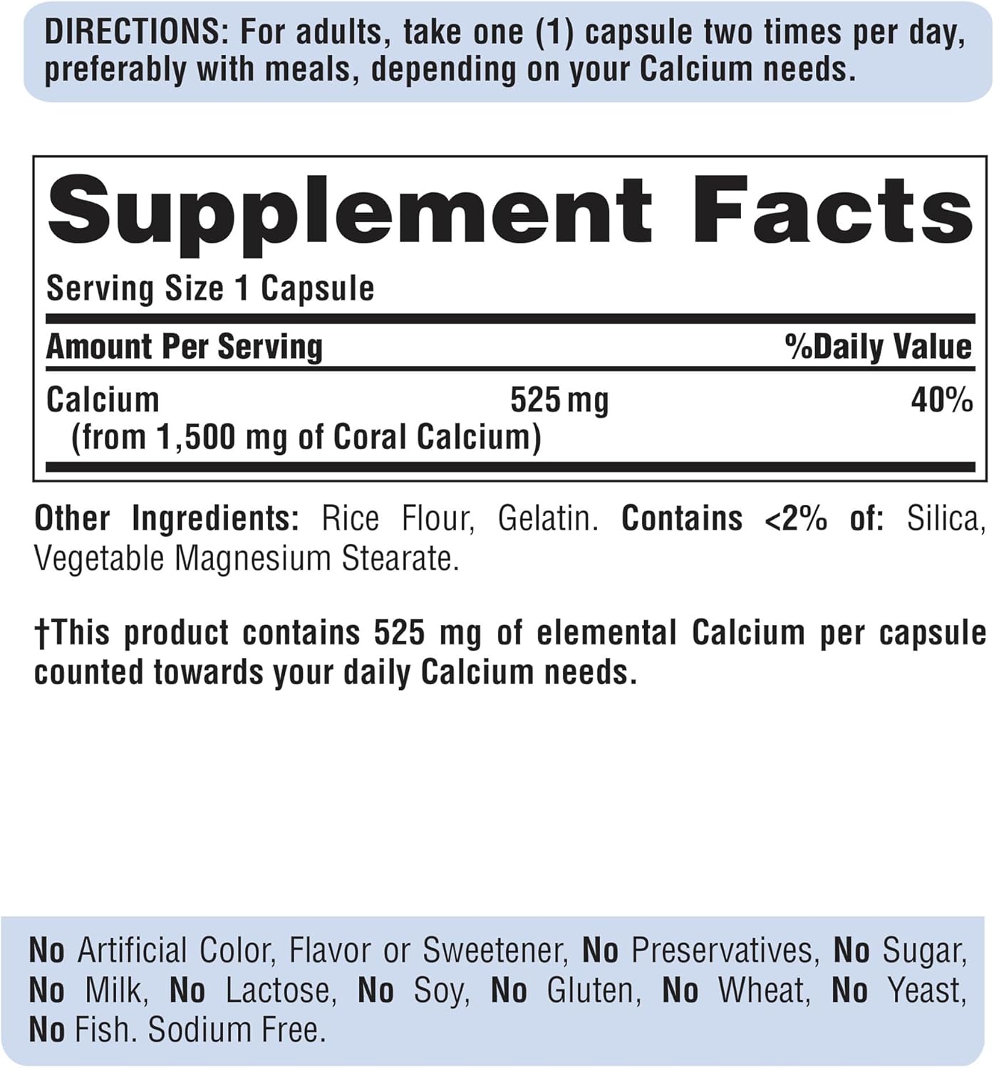 High-Potency Coral Calcium Supplement for Bone Health, Heart & Muscle Support - 1500mg, 120 Capsules