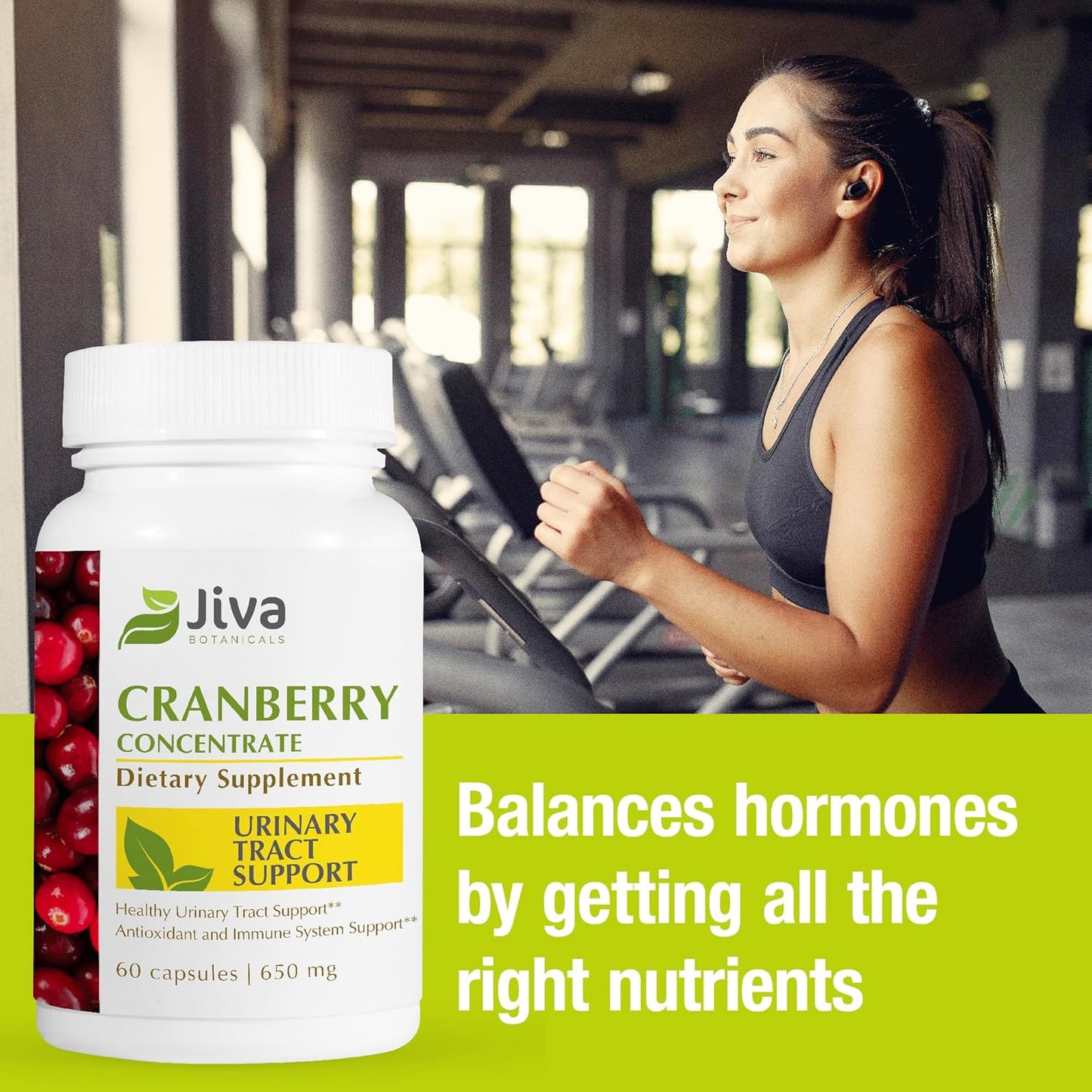High Potency Cranberry Supplement for Women - 650 mg Concentrated Cranberry Extract Pills for Urinary Tract Health - 60 Capsules by Jiva Botanicals