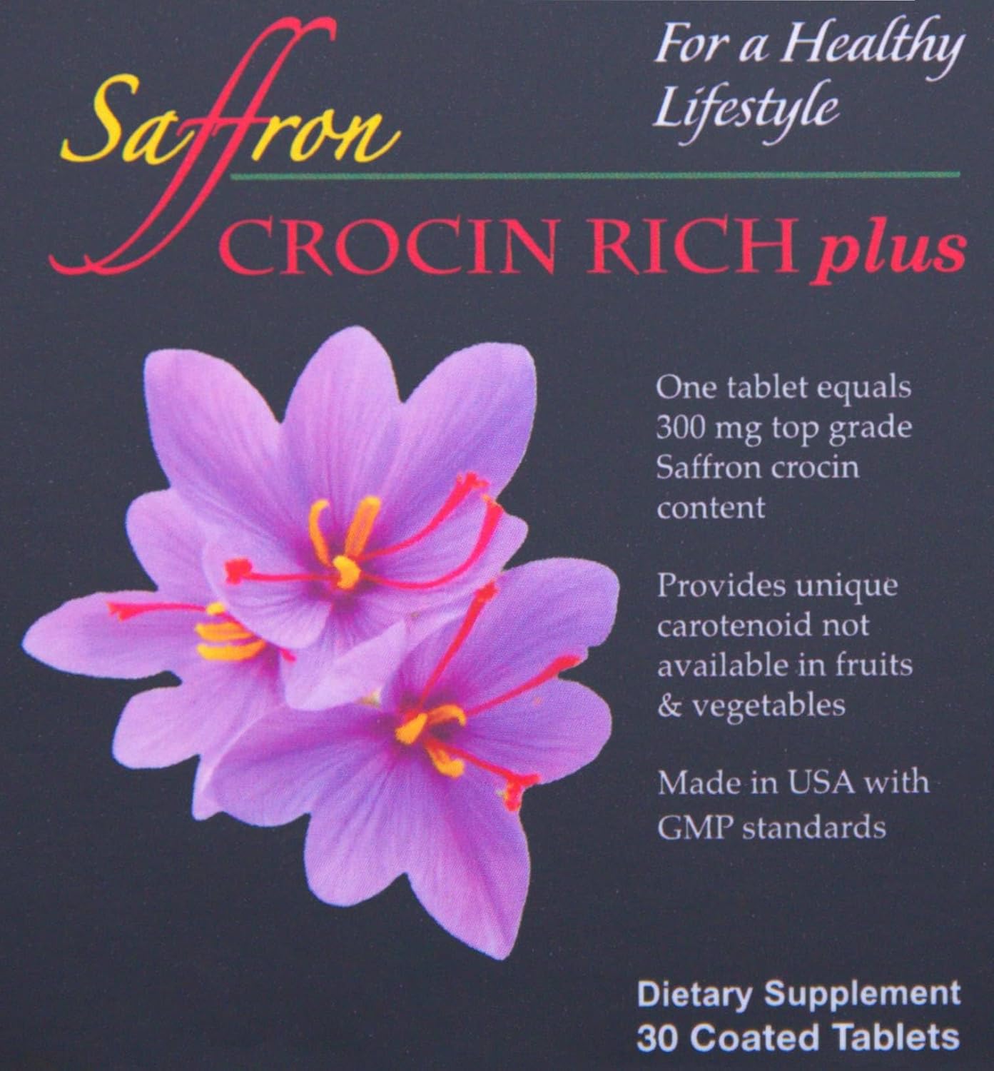 High-Potency Crocin Nootropic Brain Supplement for Memory, Focus, and Mood - 30 Tablets by Saffron Health Sciences