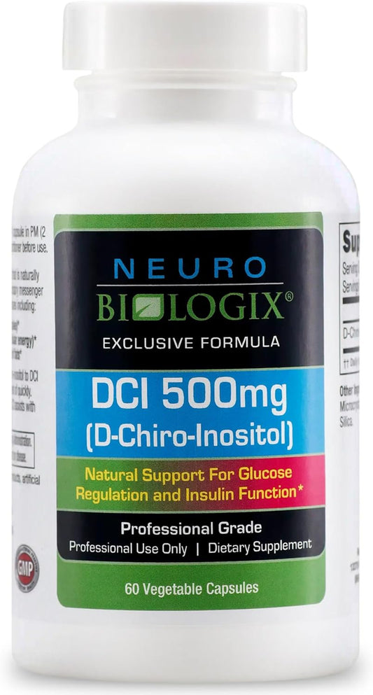 High-Potency D-Chiro-Inositol Capsules 500mg - Support Hormone Balance, Mood, and Energy - 60 Veggie Capsules