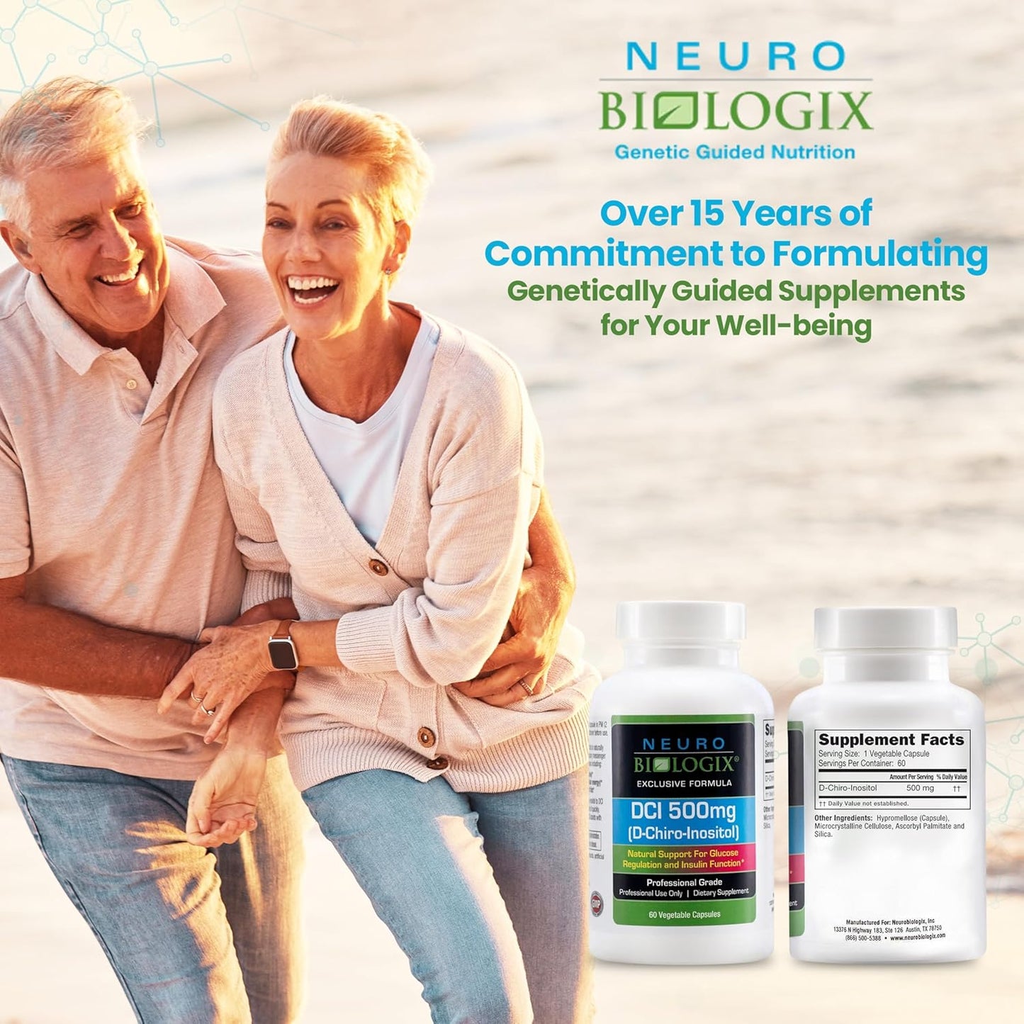 High-Potency D-Chiro-Inositol Capsules 500mg - Support Hormone Balance, Mood, and Energy - 60 Veggie Capsules