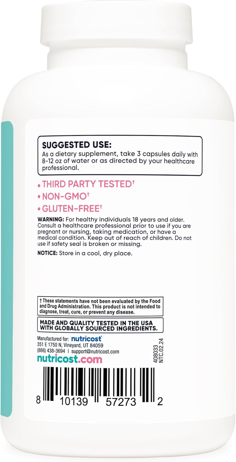 High Potency D-Mannose and Cranberry Extract Blend for Women - 180 Capsules, 1300mg by Nutricost