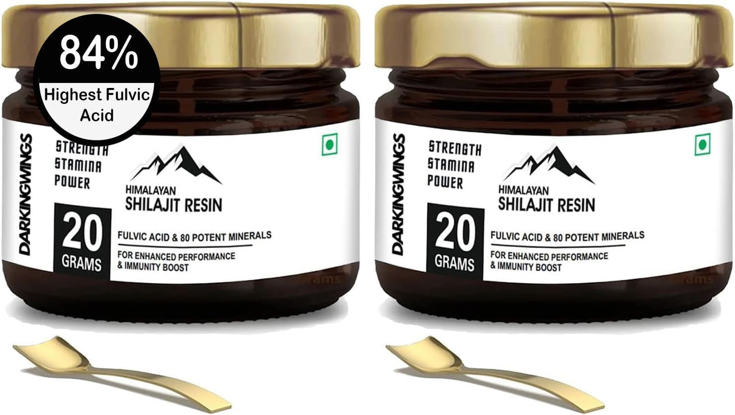 High Potency Darkingwings Pure Himalayan Shilajit Resin for Energy, Metabolism, and Immune Support - 500mg Per Serving for Men & Women