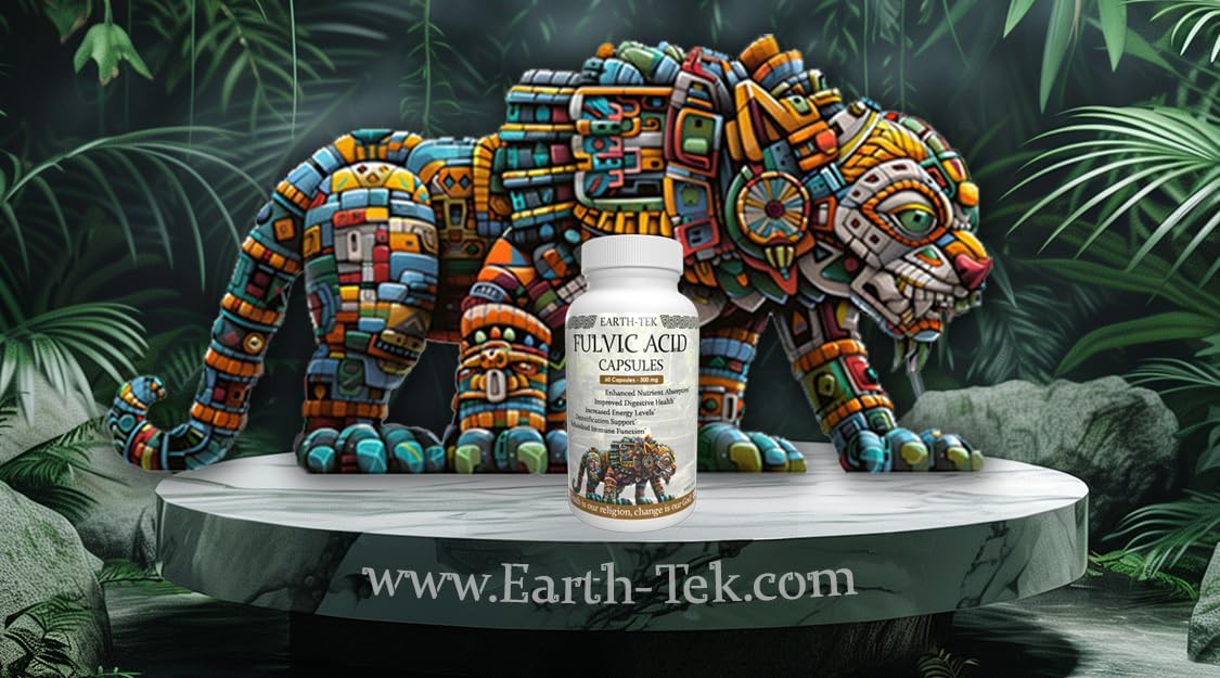 High-Potency Earth-Tek Fulvic Acid Capsules - 60 Count for Immune Support