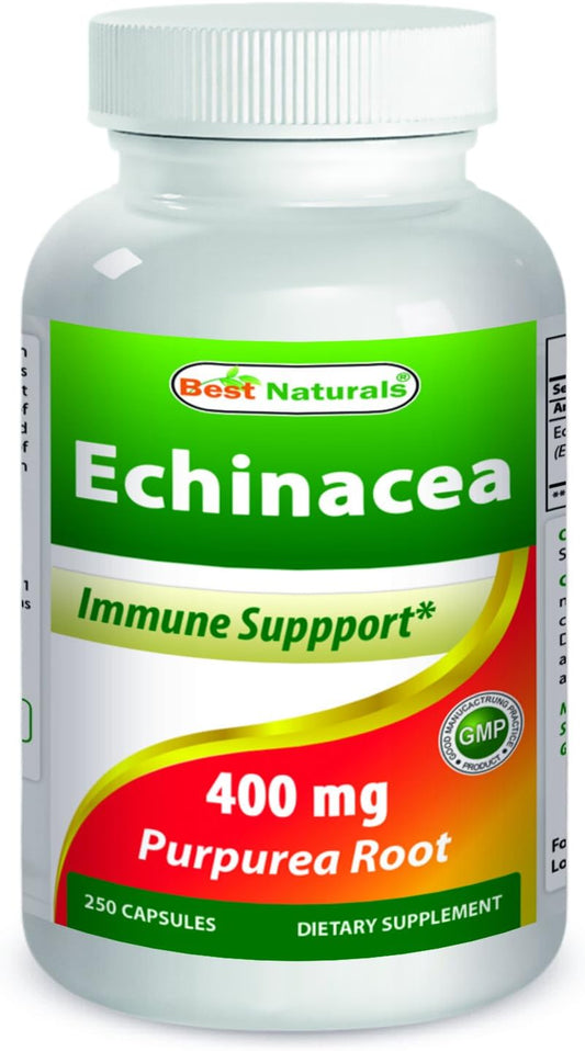 High Potency Echinacea Supplement - 400 mg Capsules - 250 Count