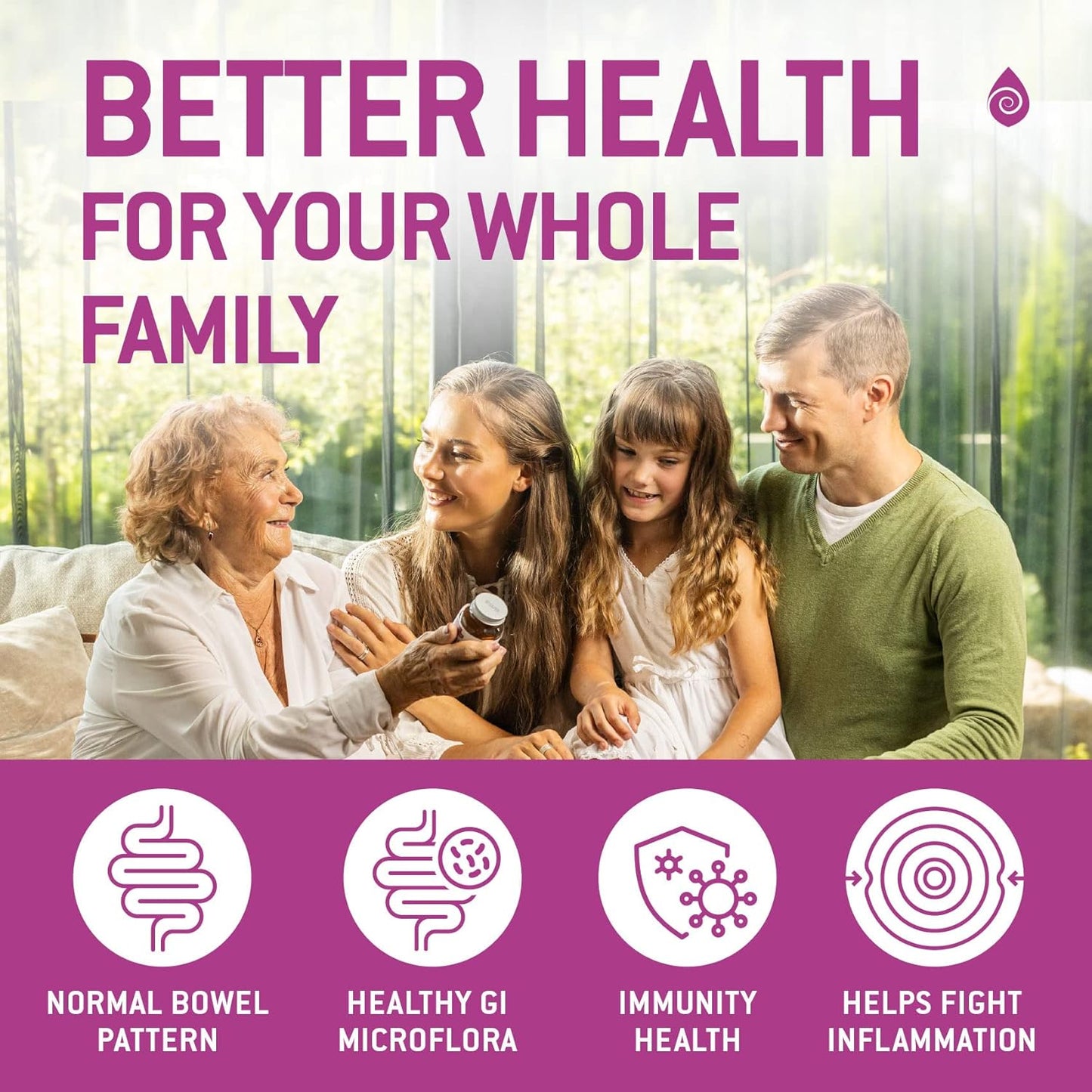 High Potency Ecosh Bacillus Subtilis Spore Probiotic with Prebiotic for Gut Health - 6 Billion CFU - 90 Vegetarian Capsules