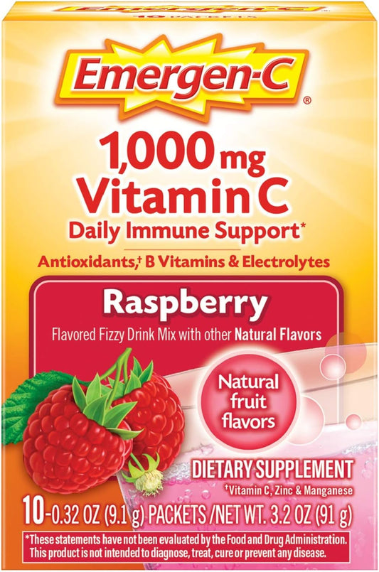 High-Potency Emergen-C Powder with 1000mg Vitamin C for Immune Support