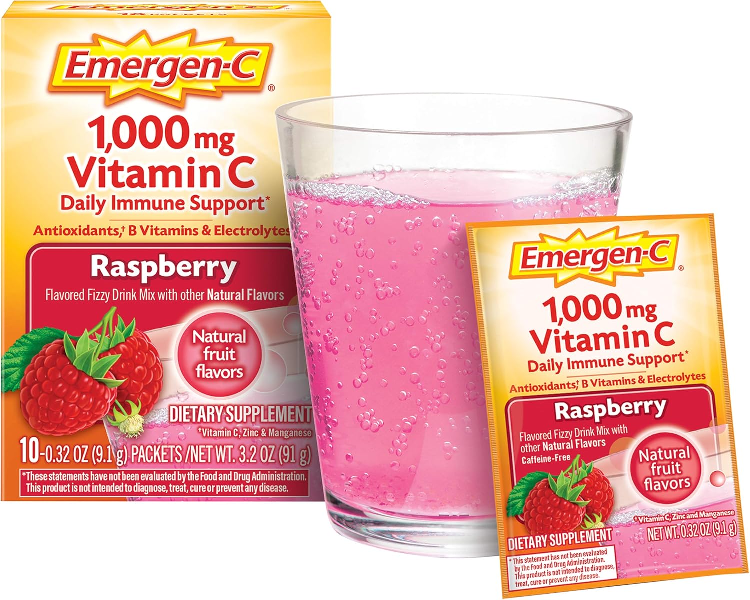 High-Potency Emergen-C Powder with 1000mg Vitamin C for Immune Support