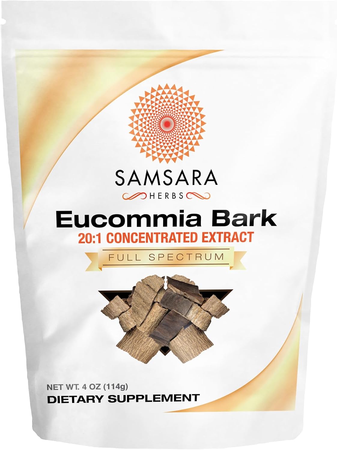 High Potency Eucommia Extract Powder - 20:1 Concentration (4oz/114g) by Samsara Herbs