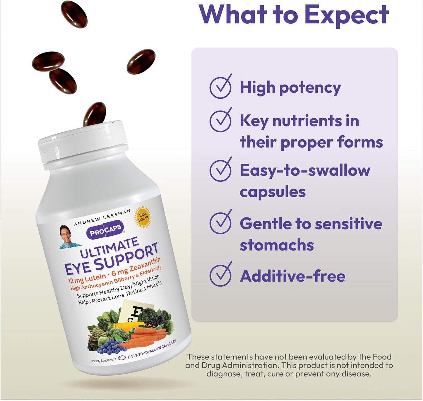 High Potency Eye Health Supplement - 180 Softgels with Lutein, Zeaxanthin, Bilberry & Key Nutrients for Healthy Vision. Pure & Easy to Swallow Formula