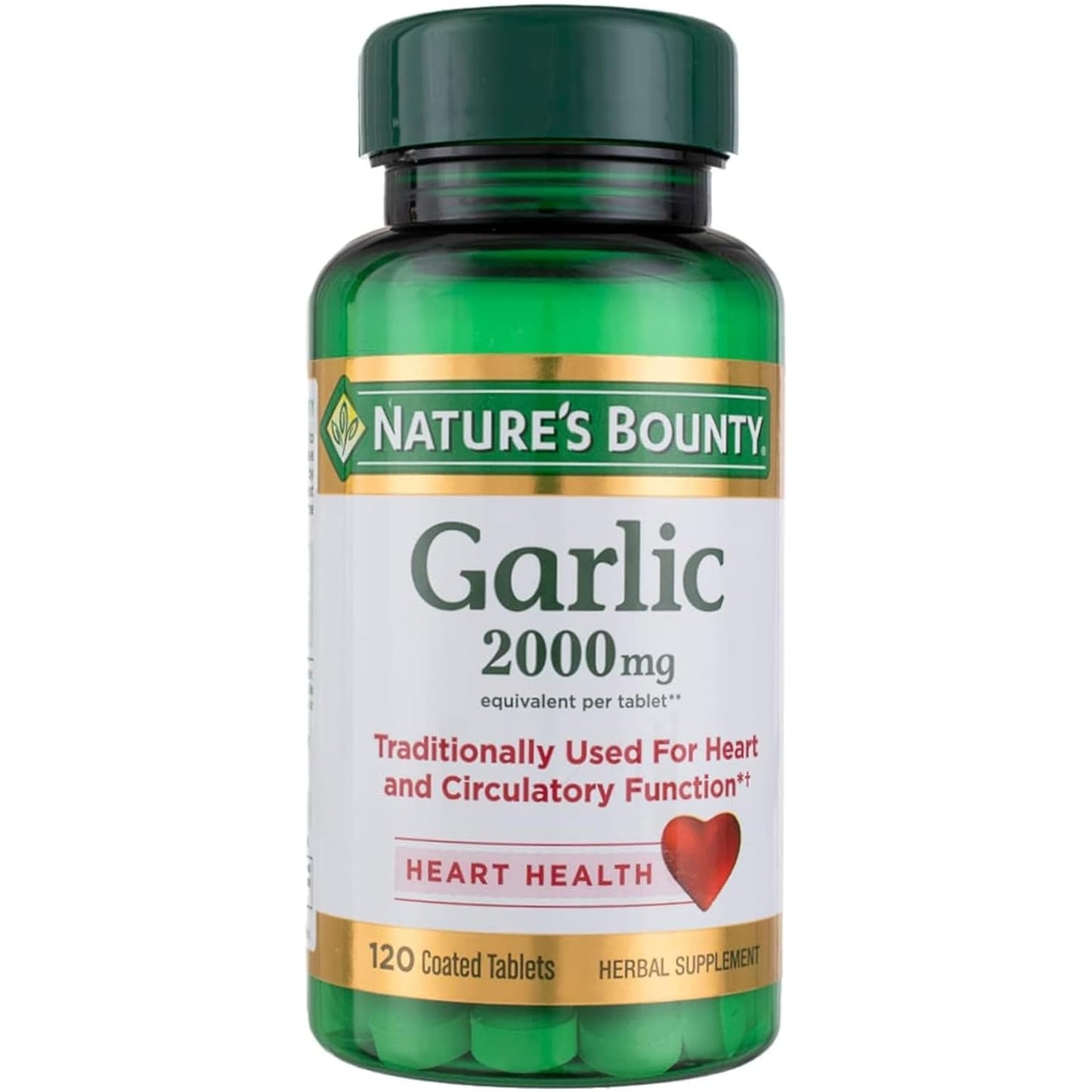 High Potency Garlic Supplement, 120 Tablets - Nature's Bounty 2000mg