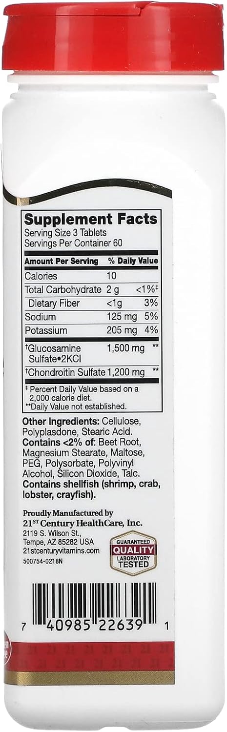 High Potency Glucosamine Chondroitin Supplement - 500/400mg, 180 Tablets