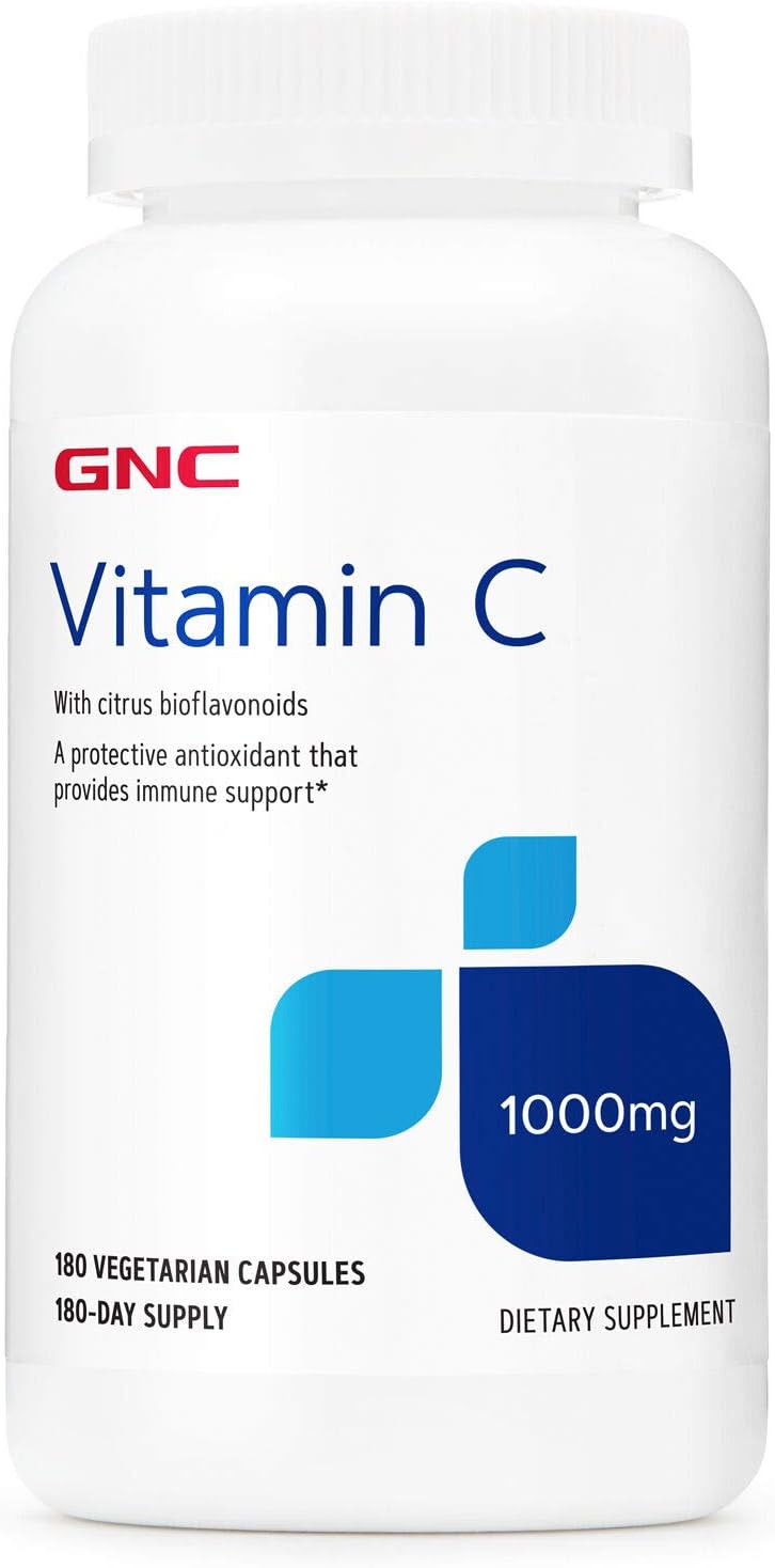 High Potency GNC Vitamin C 1000mg Supplement for Immune Support - 180 Servings