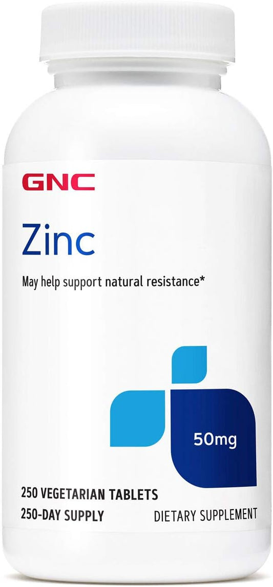 High Potency GNC Zinc 50mg Supplement for Immune Support - 250 Servings - BoostGo Australia