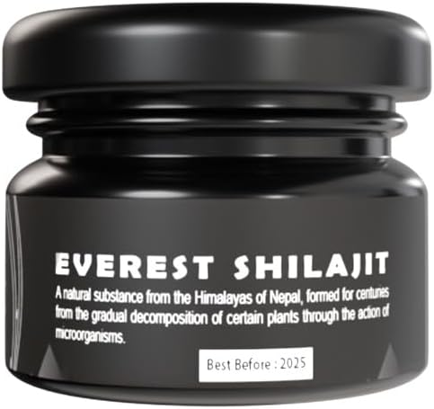 High Potency Gold Grade Everest Shilajit Resin for Men & Women | Natural 75% Fulvic Acid & 85+ Trace Minerals | Lab Tested Nepal Shilajit | 50 Servings, 25 GM