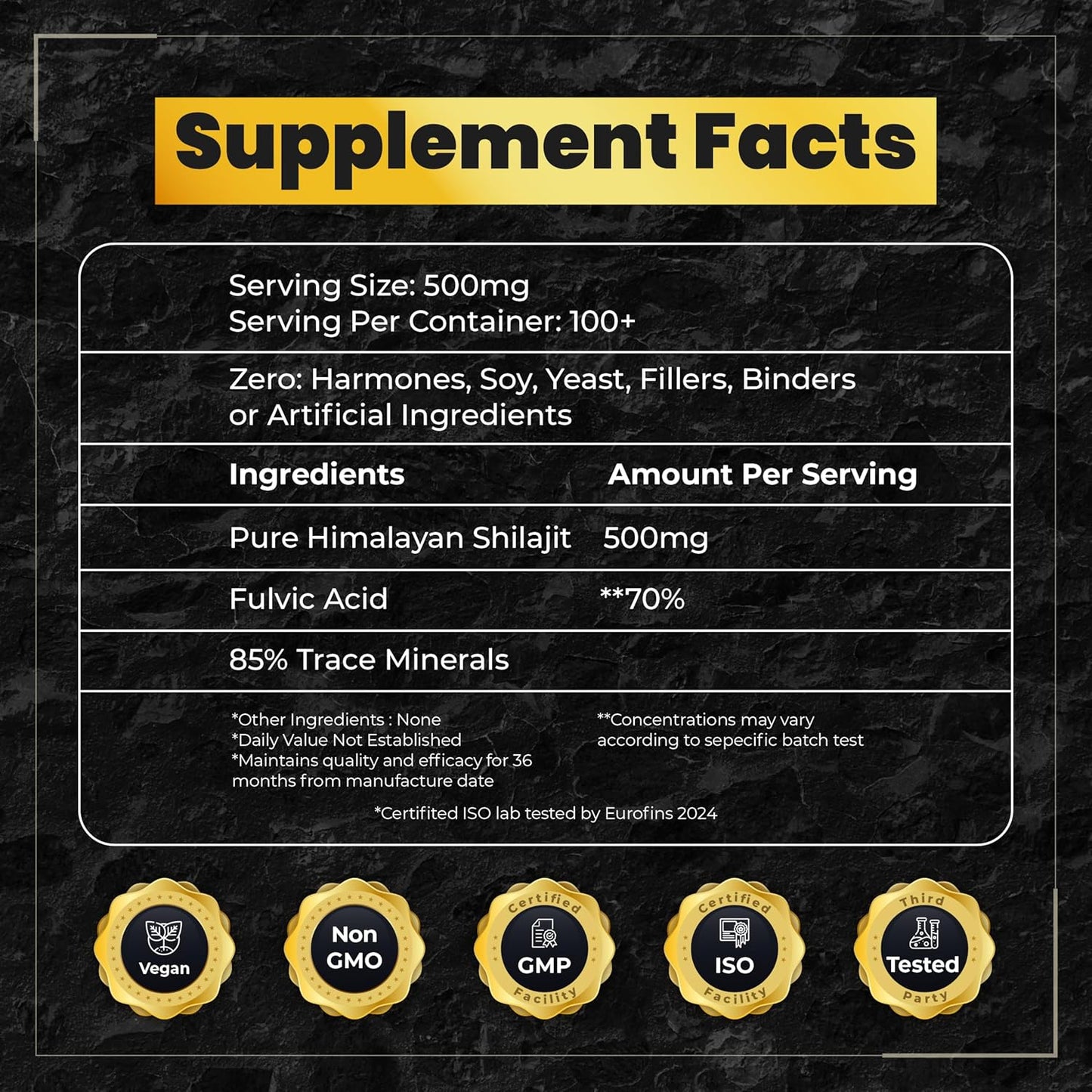 High Potency Gold Grade Himalayan Shilajit Resin for Men & Women | Authentic 50gm Pure Shilajit with Fulvic Acid +85 Trace Minerals | Optimal Health Support