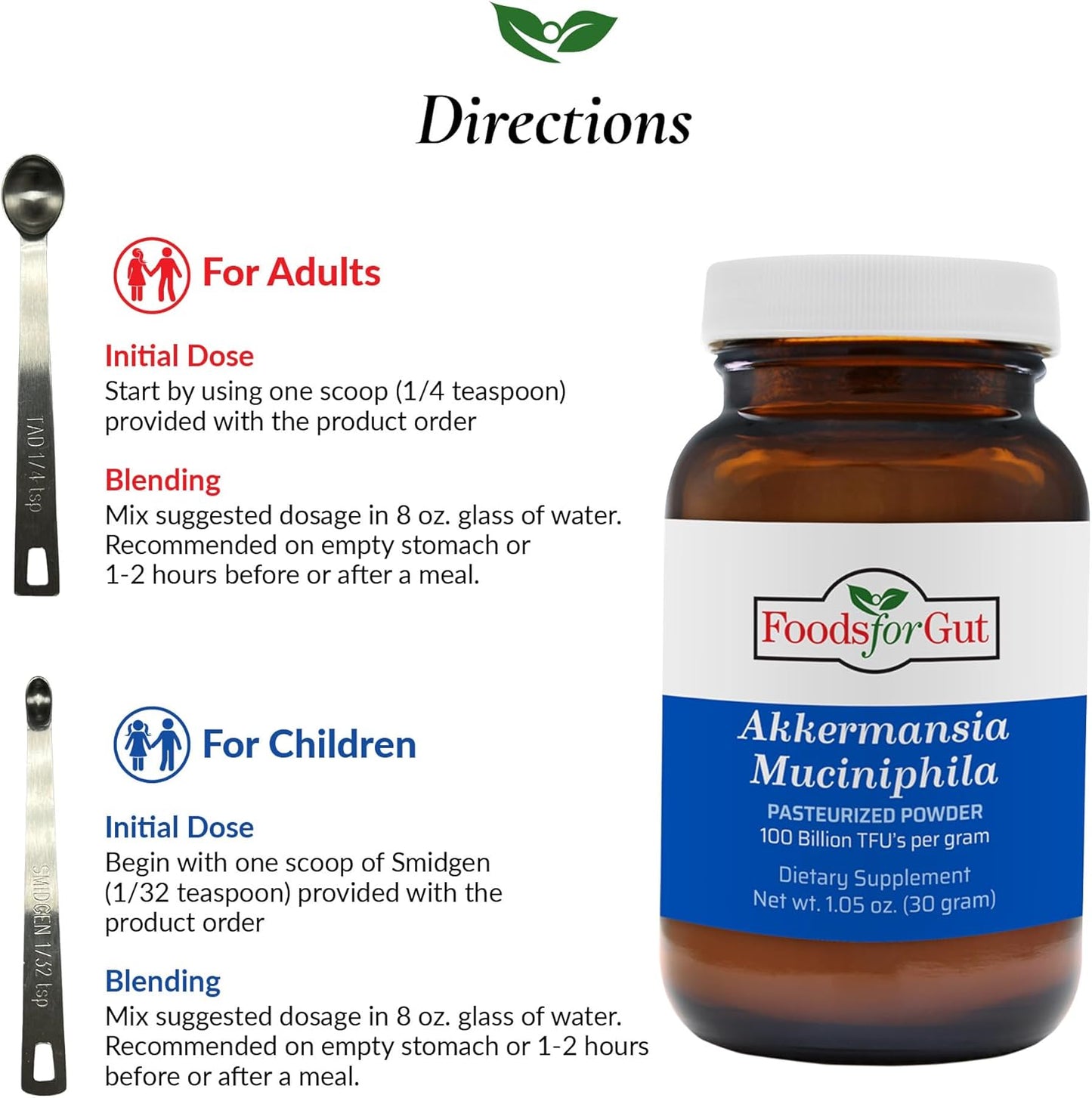 High Potency Gut Akkermansia Muciniphila Pasteurized Powder - 30g (1.05 oz) - 100 Billion TFU/g - Digestive & Immune Support