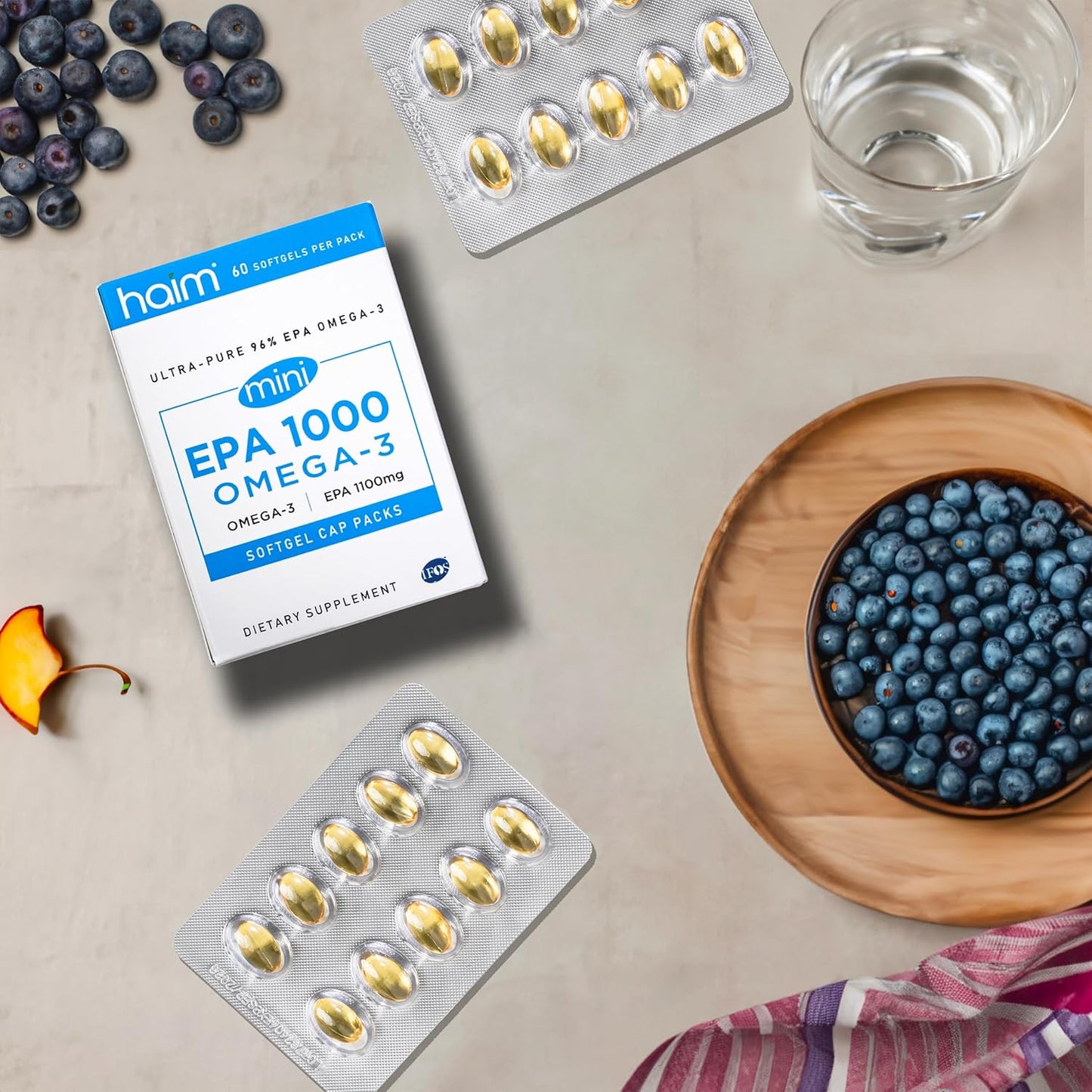 High Potency HAIM EPA 1000 Omega-3 Softgels - Mini Size for Easy Consumption