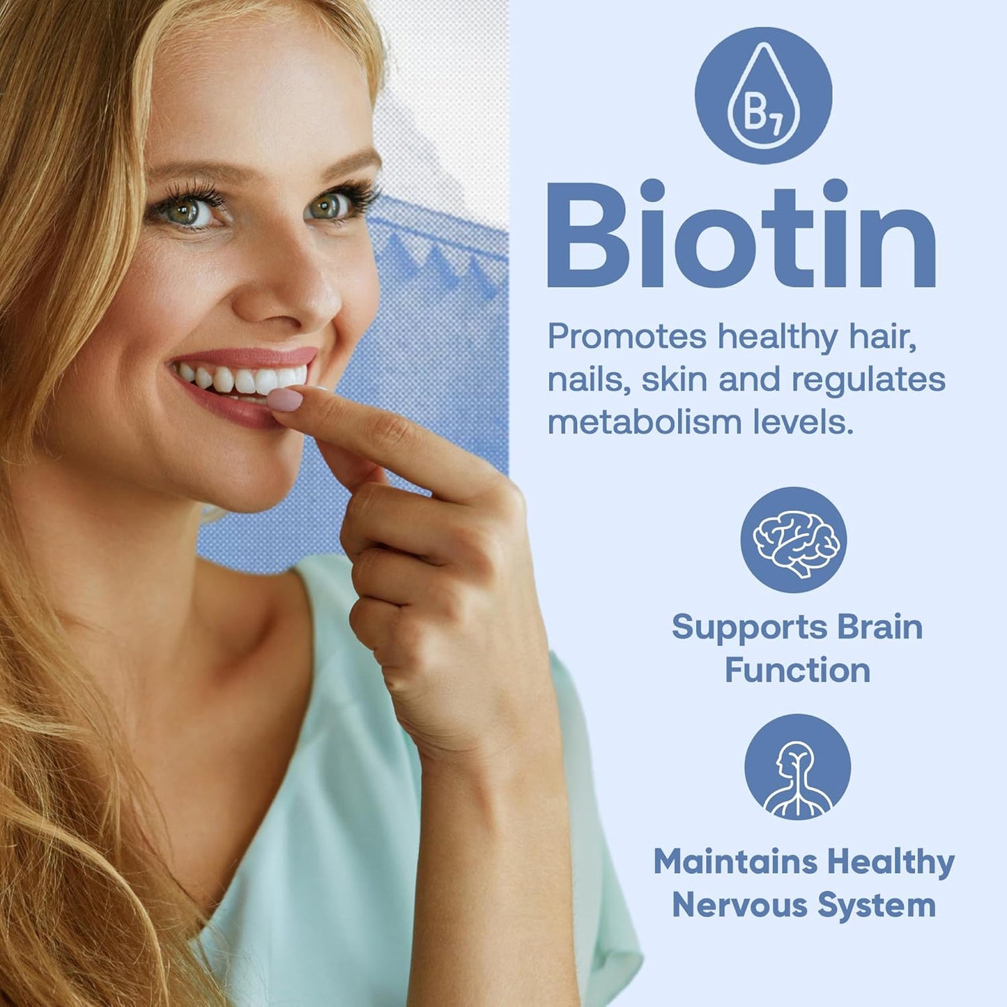 High-Potency Halal Biotin Gummy Vitamins for Hair, Skin & Nails - Vegan & Gluten-Free - 10,000mcg Per Serving