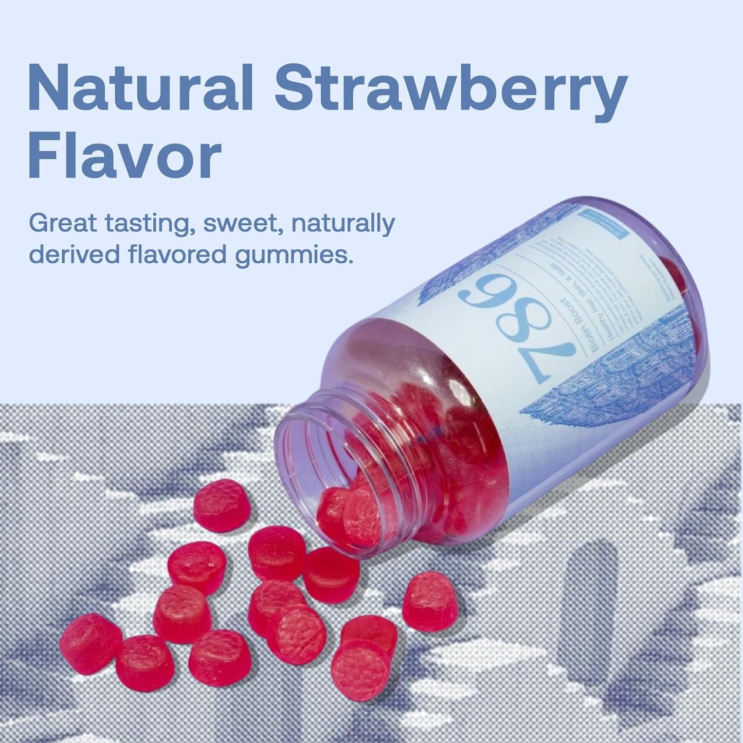 High-Potency Halal Biotin Gummy Vitamins for Hair, Skin & Nails - Vegan & Gluten-Free - 10,000mcg Per Serving