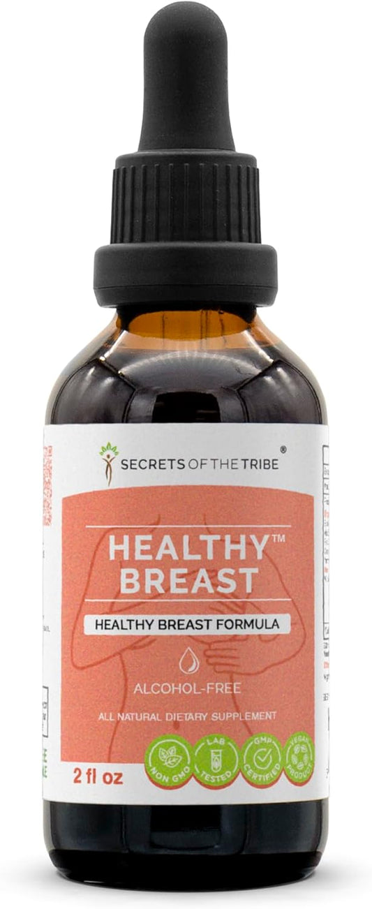High-Potency Herbal Drops for Breast Health - Alcohol-Free Tincture with Burdock, Vitex, Wild Yam, Red Clover, Chamomile, Yarrow - 2 oz Formula