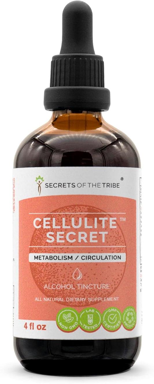 High-Potency Herbal Drops for Cellulite & Detox, Alcohol Extract with Gotu Kola, Alfalfa, Rosemary, Dandelion, Beetroot, Fenugreek - 4 oz