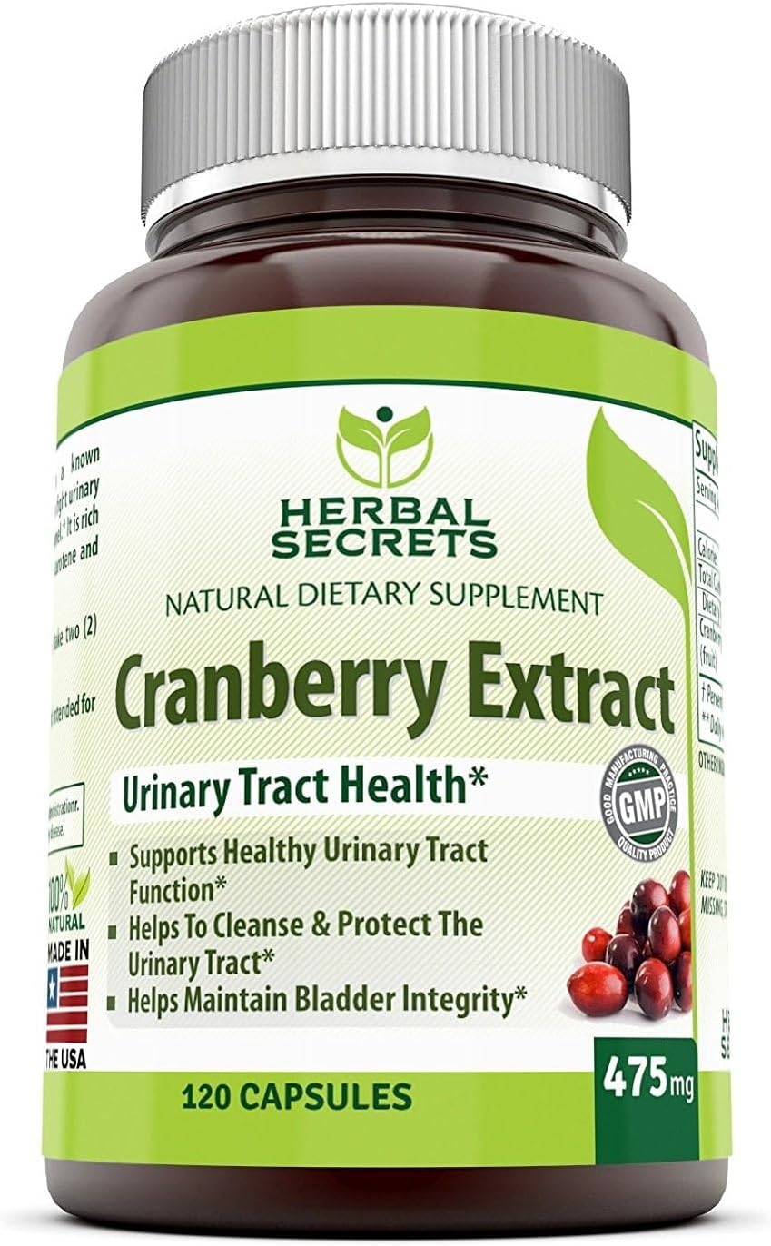 High Potency Herbal Secrets Cranberry Extract Capsules - 475 Mg, 120 Count