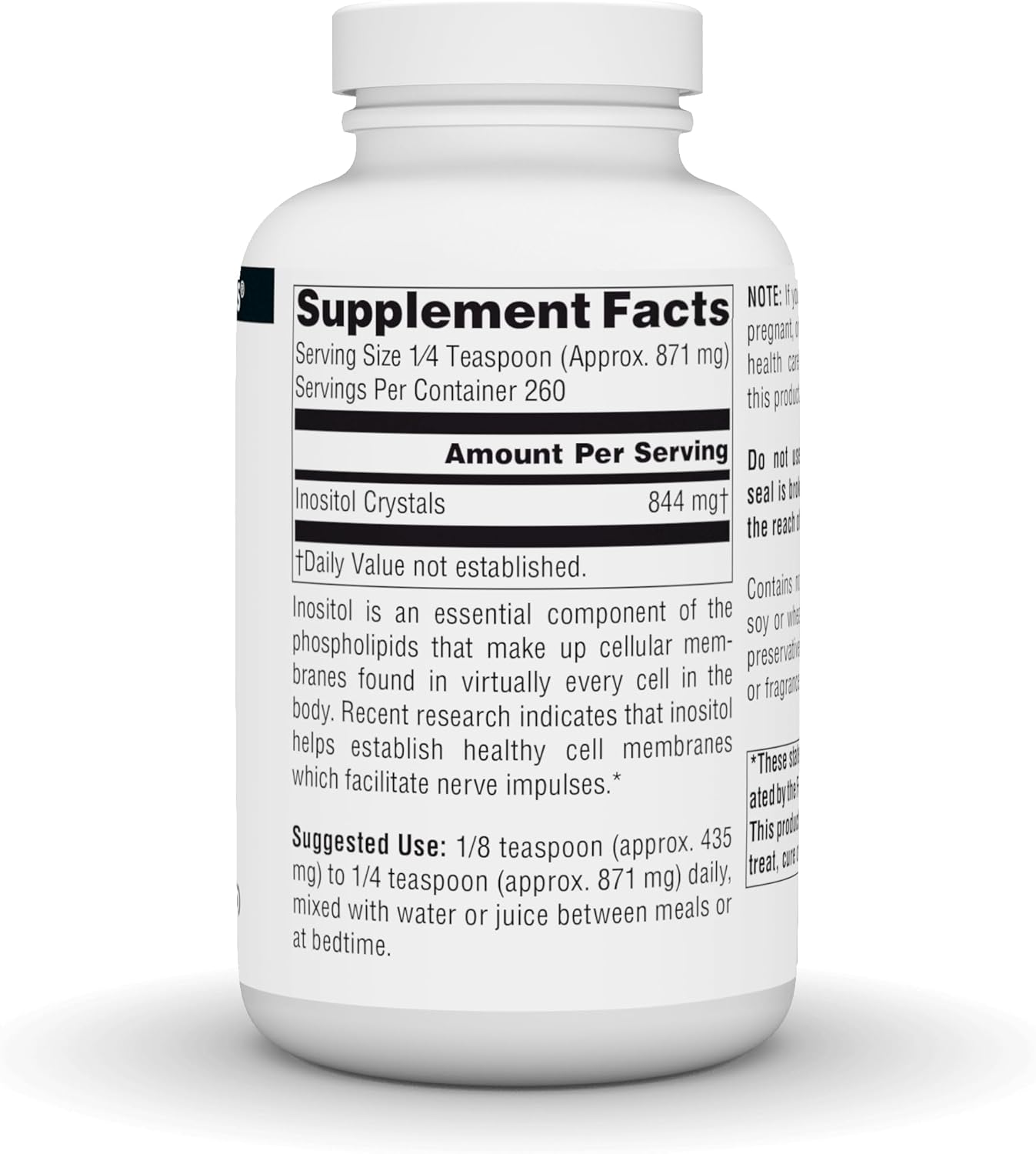 High Potency Inositol Crystals Supplement - 844 mg, 8 oz by Source Naturals