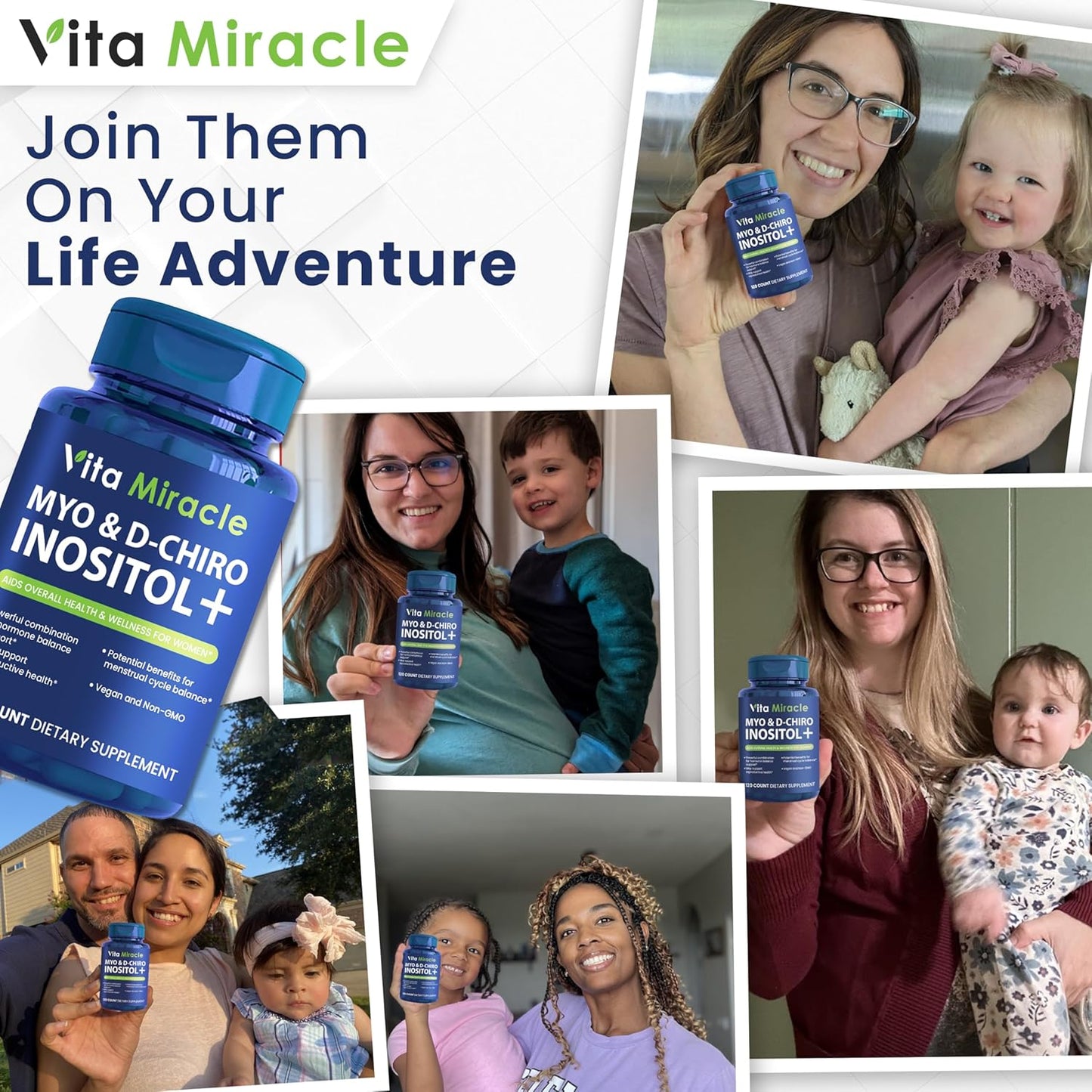 High Potency Inositol Supplement for Women - 120 Capsules 2000mg 40:1 Ratio Myo & D Chiro Inositol Blend - Hormone Balance and PCOS Support - Full Month Supply