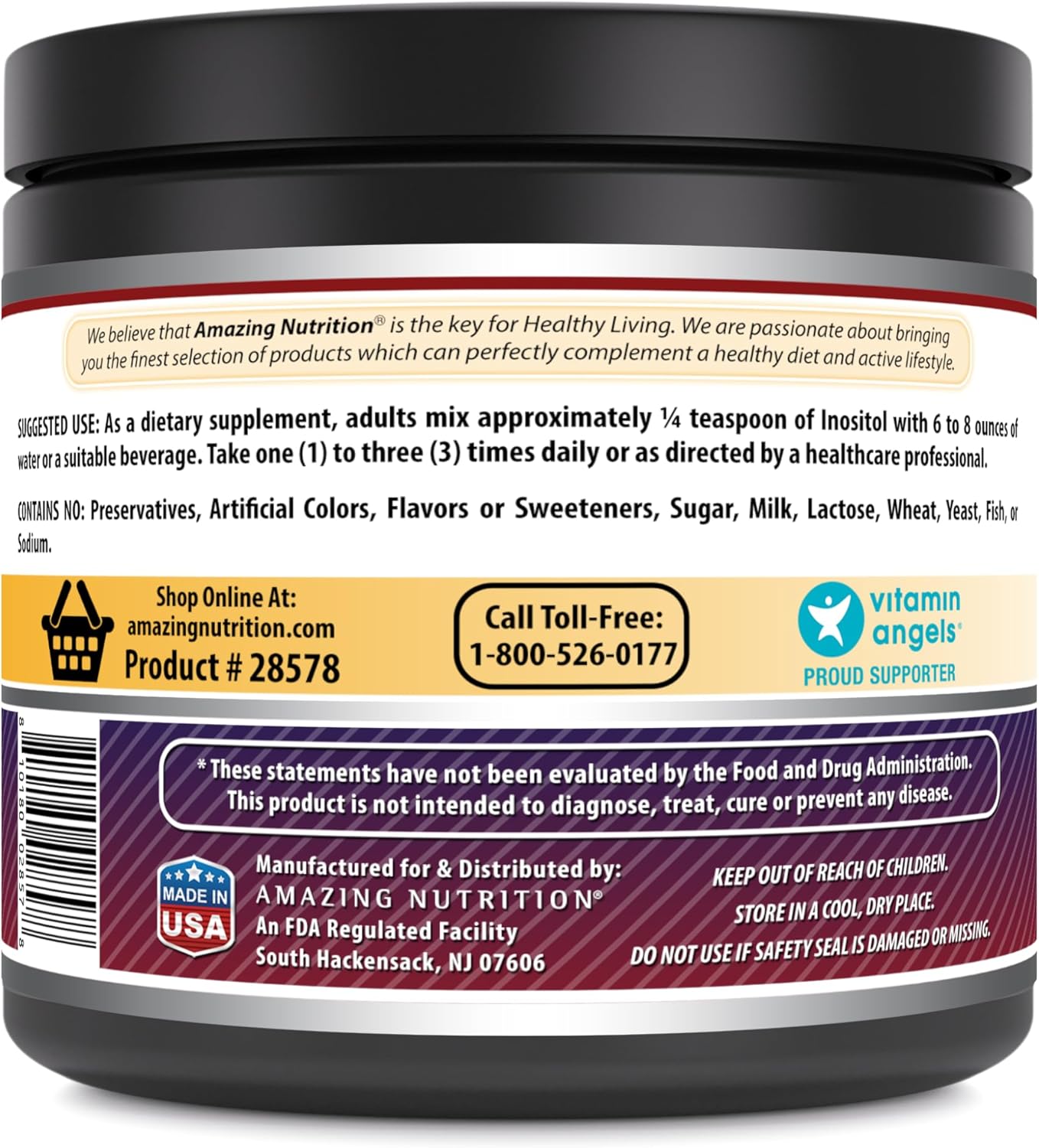 High Potency Inositol Tablets - 1000 Mg, Non-GMO & Gluten Free - Supports Reproductive Health, Stress Reduction, Healthy Mood, Circulation, Liver Function - 1 Lb Powder