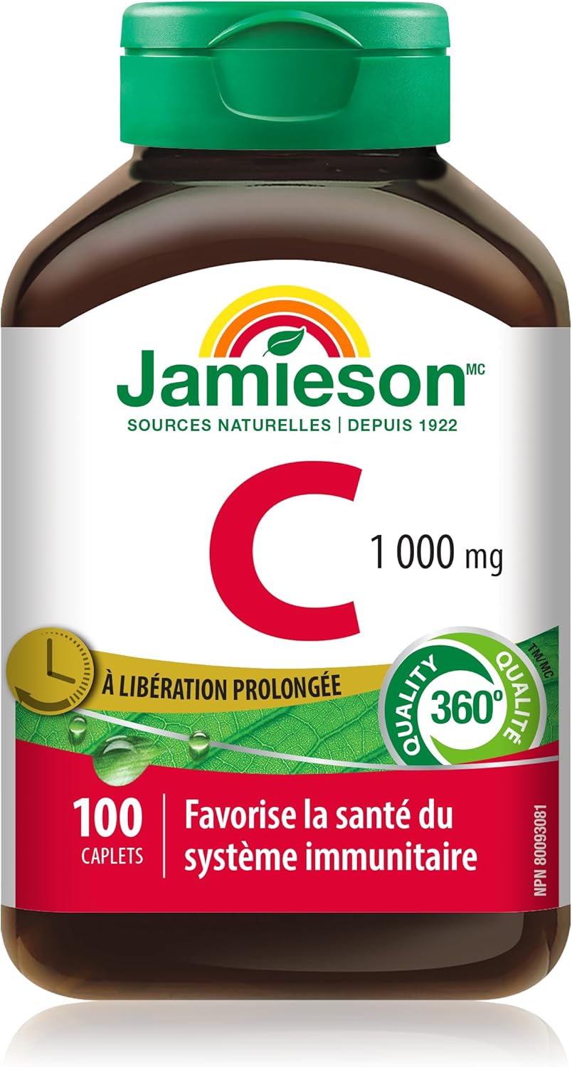 High Potency Jamieson Vitamin C 1,000 mg - Slow Release Formula for Immune Support