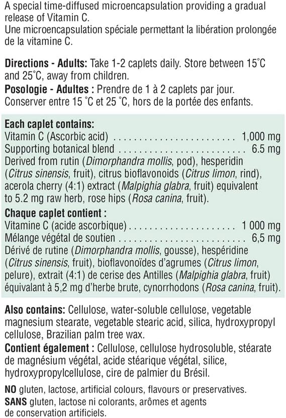 High Potency Jamieson Vitamin C 1,000 mg - Slow Release Formula for Immune Support