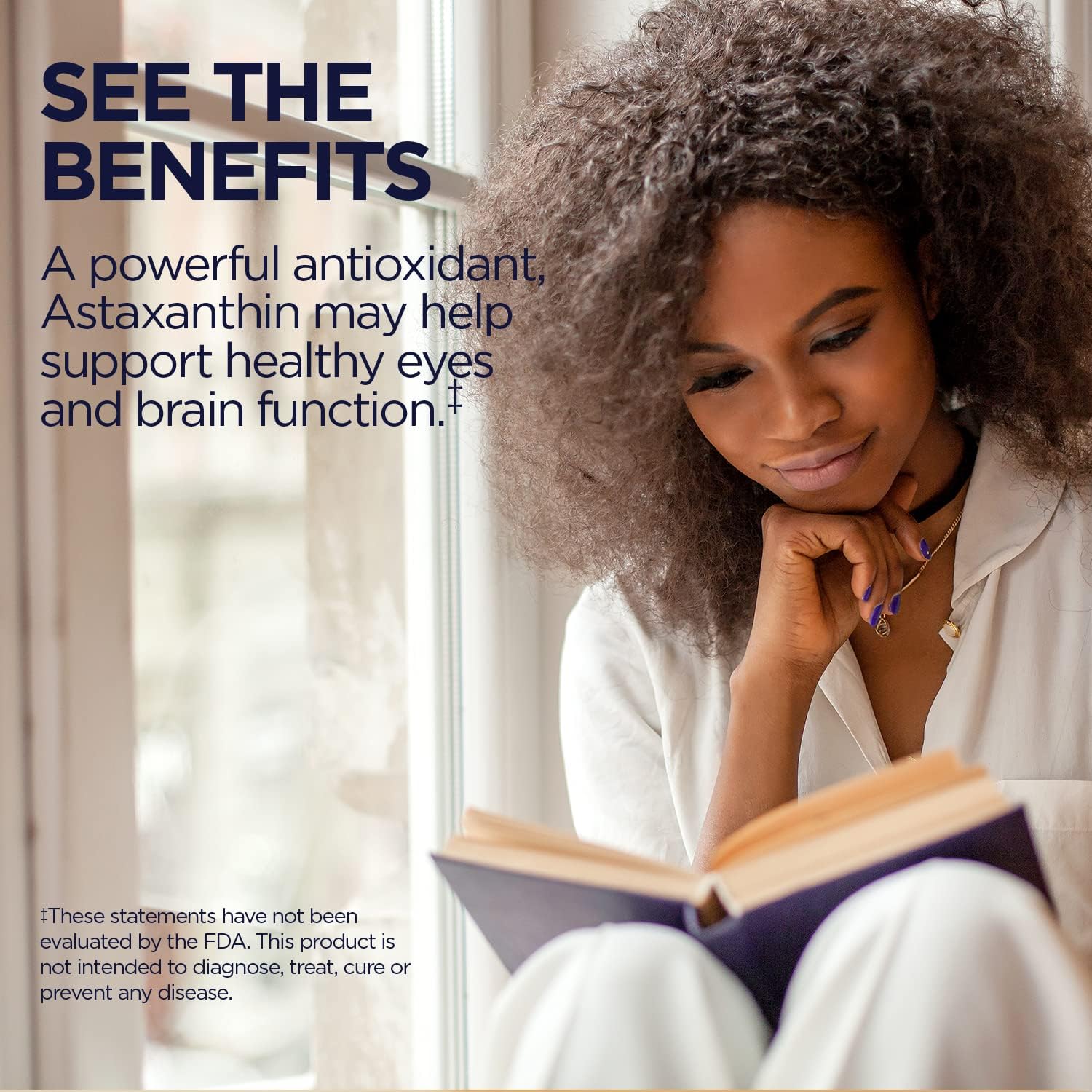 High Potency KAL Astaxanthin 10mg Supplement for Eye and Brain Health, Plant-Based Antioxidants, Non-GMO, Vegan, Gluten-Free - 60 VegCaps