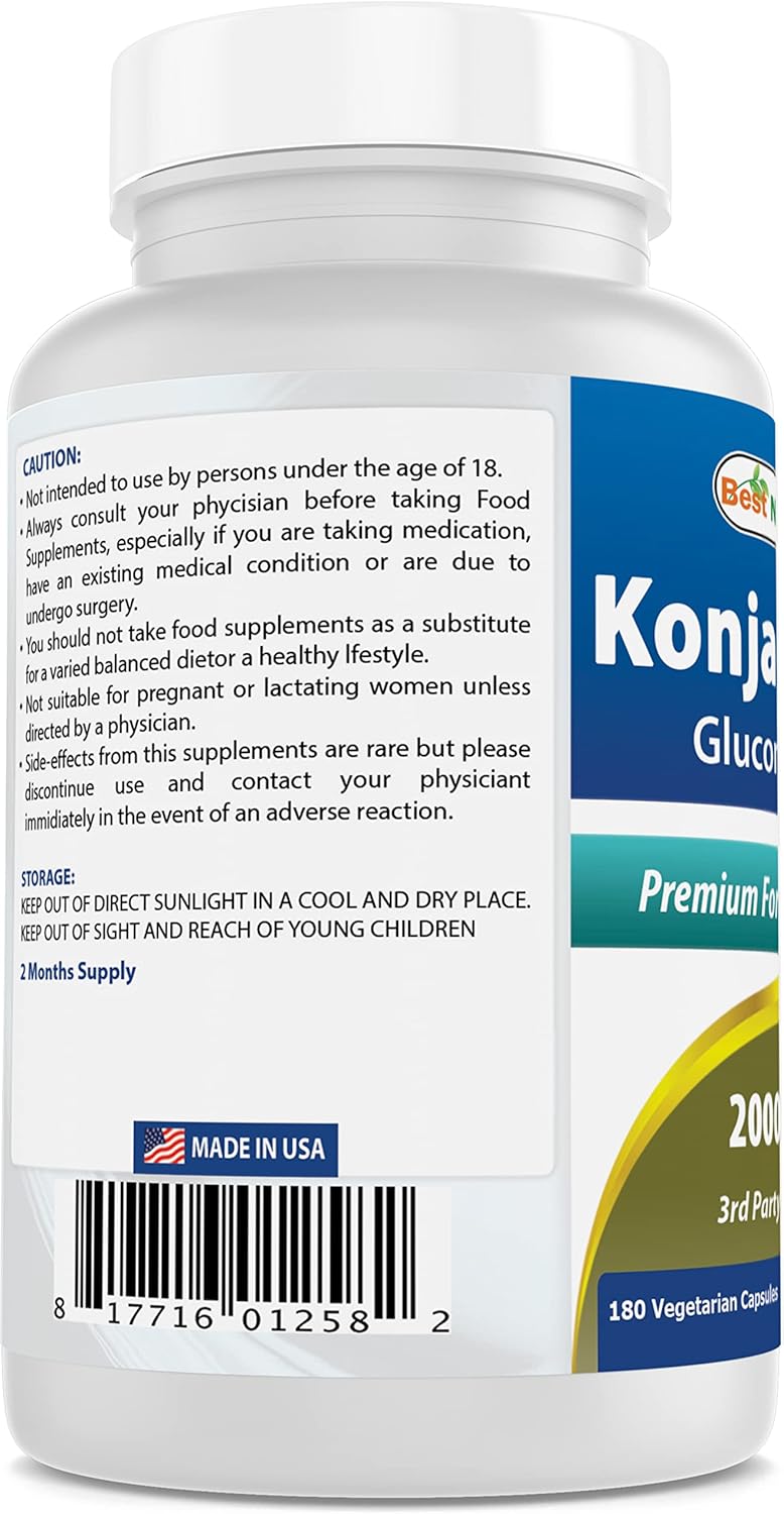High Potency Konjac Glucomannan Root with Chromium Picolinate - 2000mg & 200mcg - Natural Weight Management Supplement