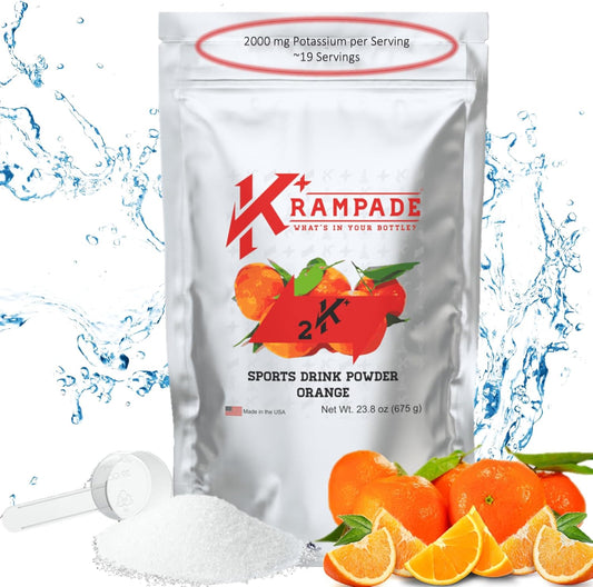 High Potency Krampade Electrolyte Powder with 2000 mg K+ for Cramp Relief and Hydration - More Effective Than Coconut Water