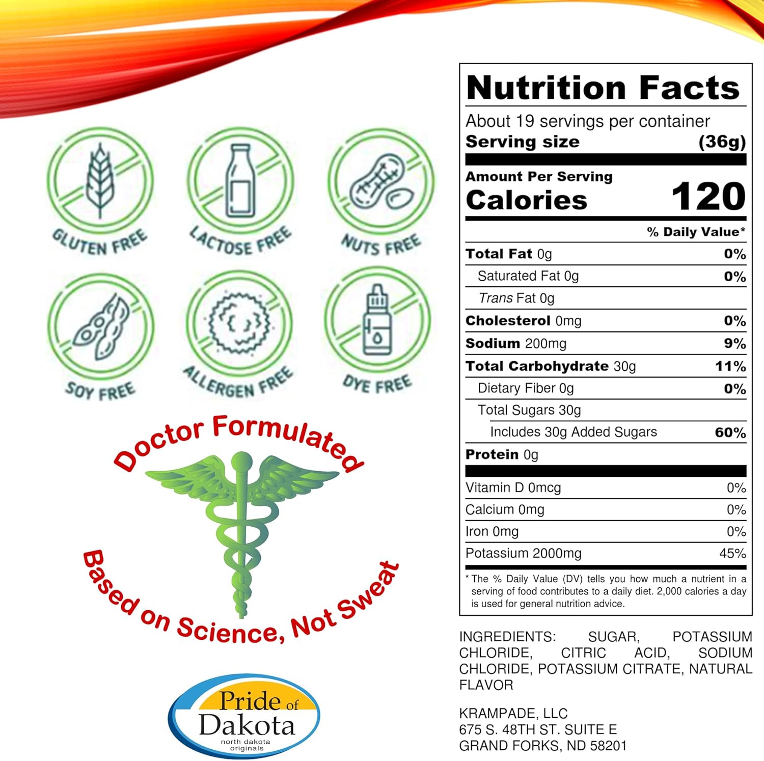 High Potency Krampade Electrolyte Powder with 2000 mg K+ for Cramp Relief and Hydration - More Effective Than Coconut Water