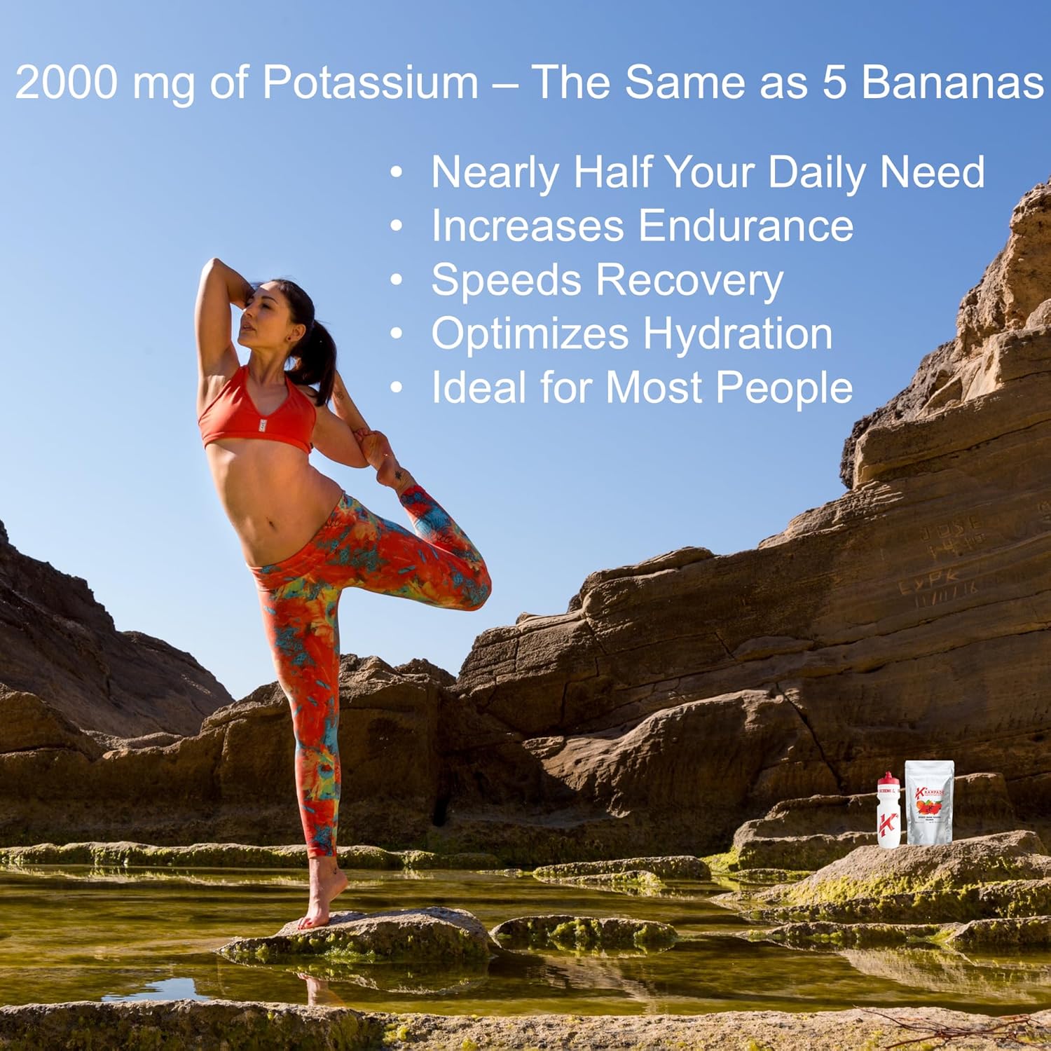 High Potency Krampade Electrolyte Powder with 2000 mg K+ for Cramp Relief and Hydration - More Effective Than Coconut Water