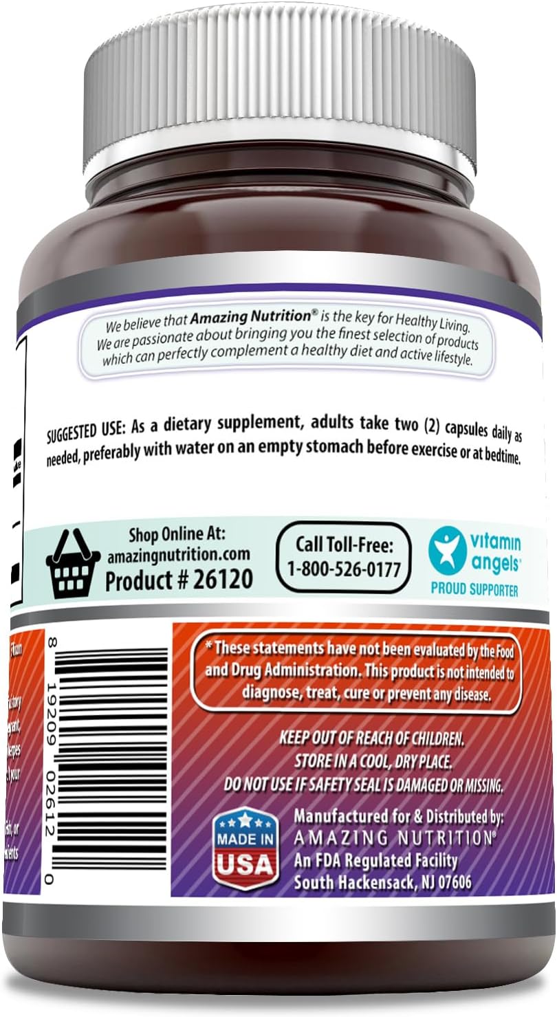 High Potency L-Arginine and L-Ornithine Capsules | 1500mg Per Serving | Non-GMO & Gluten Free | Amino Acid Supplement (120 Count)