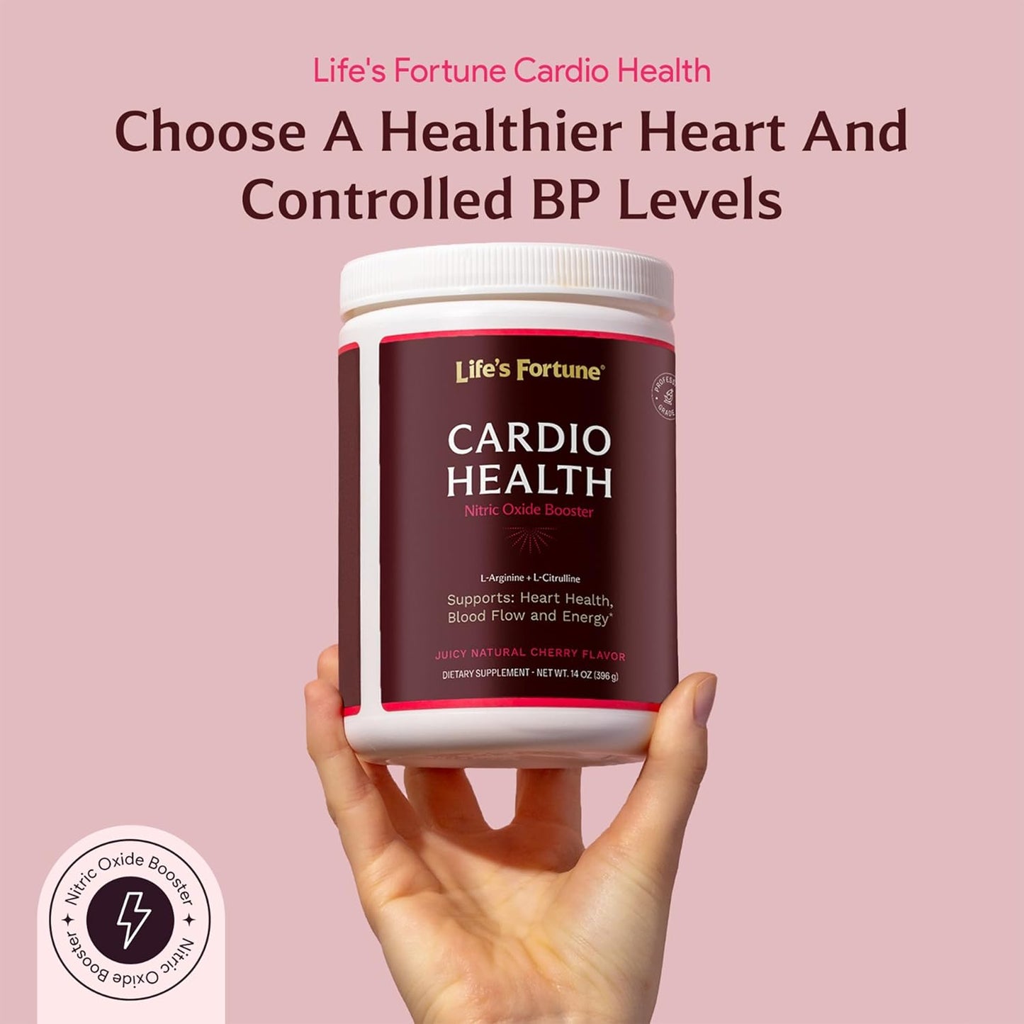 High Potency L-Arginine & L-Citrulline Supplement Powder - 5000mg & 1000mg, Nitric Oxide Health Booster for Endurance and Workout Performance - Cherry Flavor, 30 Servings