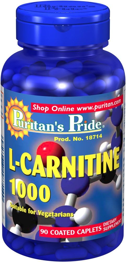 High Potency L-Carnitine Fumarate 1000mg Supplement - 90 Caplets by Puritan's Pride