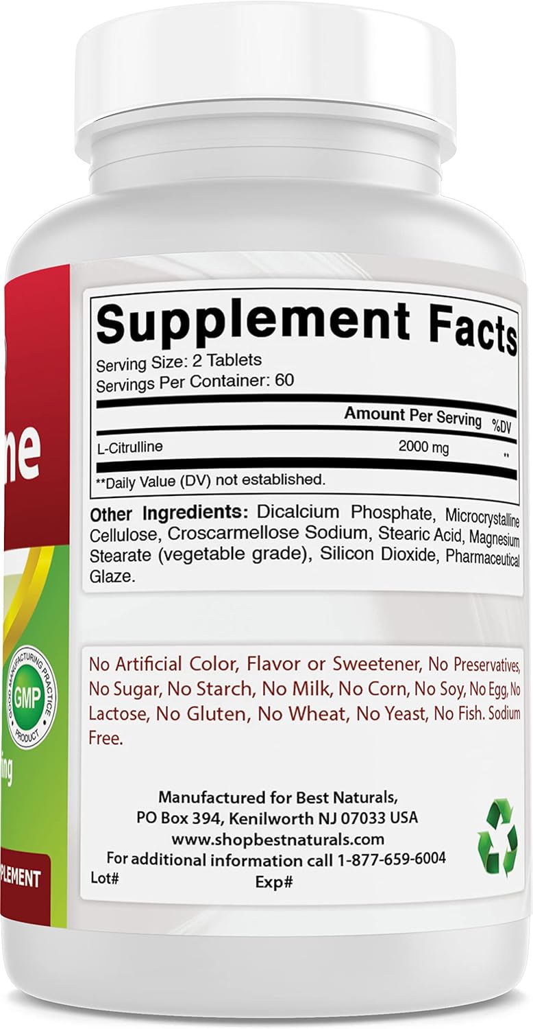 High Potency L-Citrulline and L-Arginine Supplement - 3000mg Combined Dosage for Enhanced Performance and Muscle Support