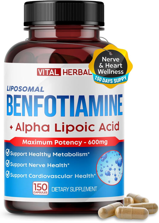 High-Potency Liposomal Benfotiamine with Alpha Lipoic Acid for Healthy Metabolism - USA-Made