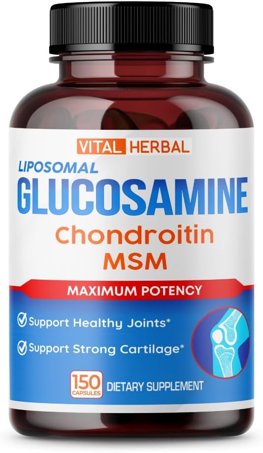 High Potency Liposomal Glucosamine Chondroitin MSM for Joint & Cartilage Support - Made in USA